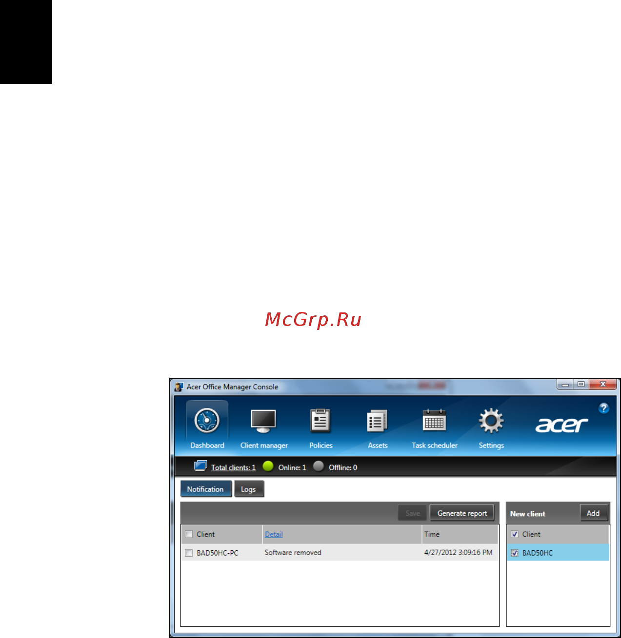 Acer TRAVELMATE B113-M [2418/2734] Acer office manager