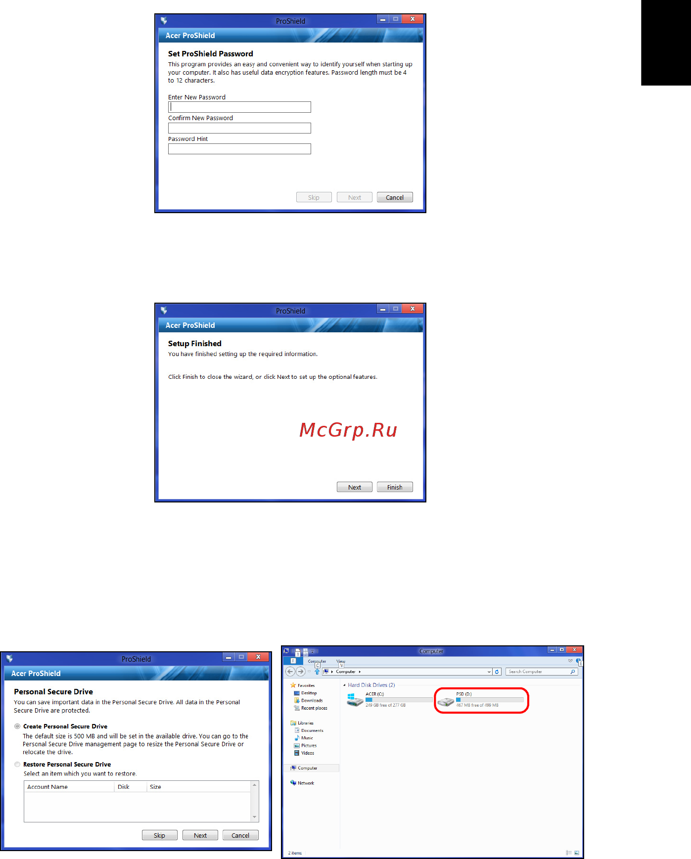 Acer TRAVELMATE B113-M [2575/2734] Drive aman pribadi