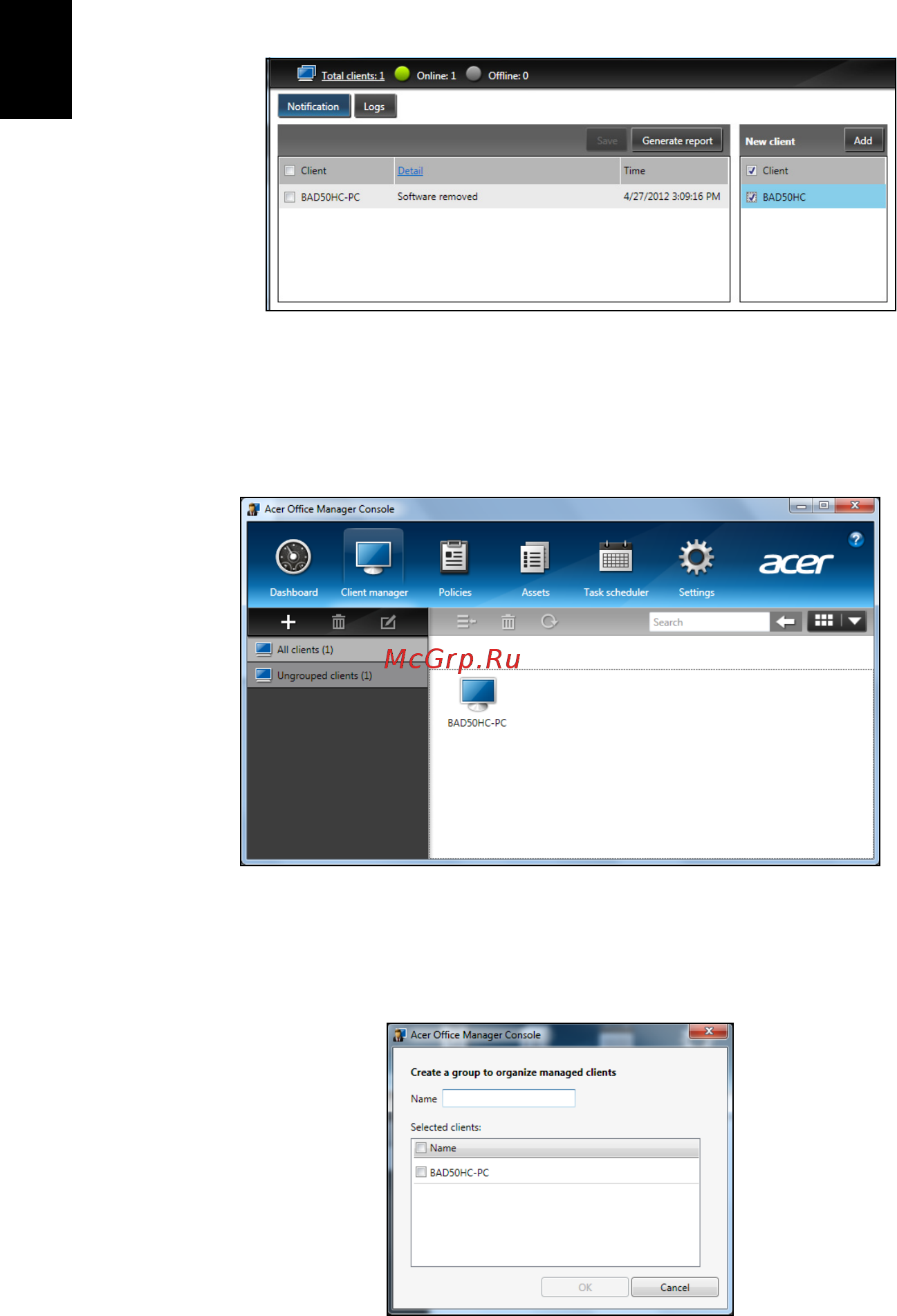 Acer TRAVELMATE B113-M [32/2734] Client manager