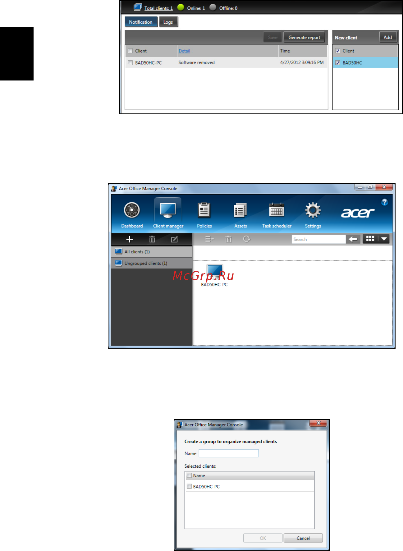 Acer TRAVELMATE B113-M [862/2734] Klienthanterare