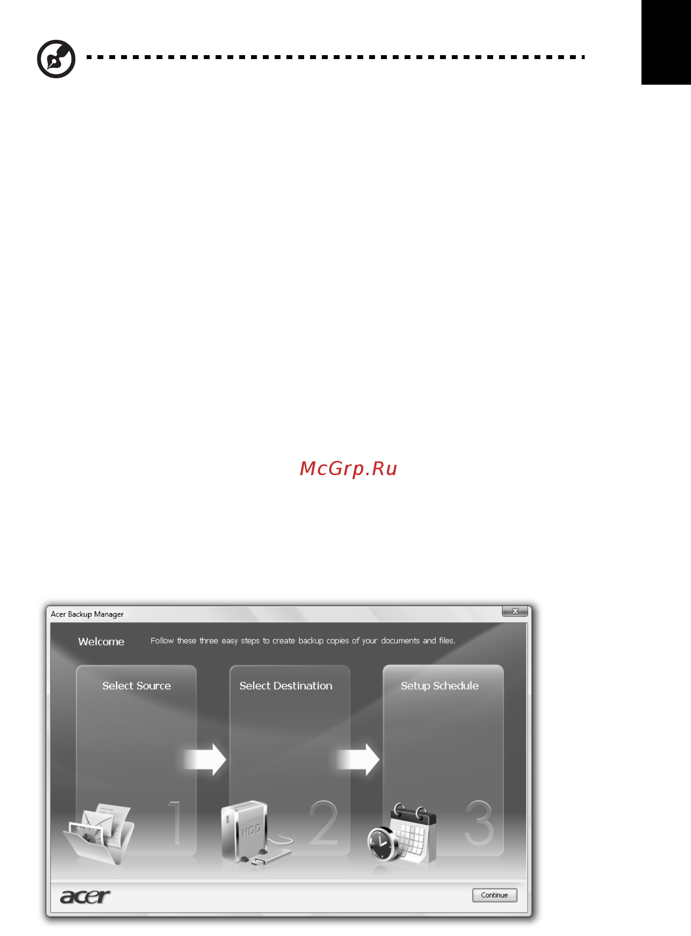 Acer TRAVELMATE 5742ZG [1489/1876] Acer backup manager