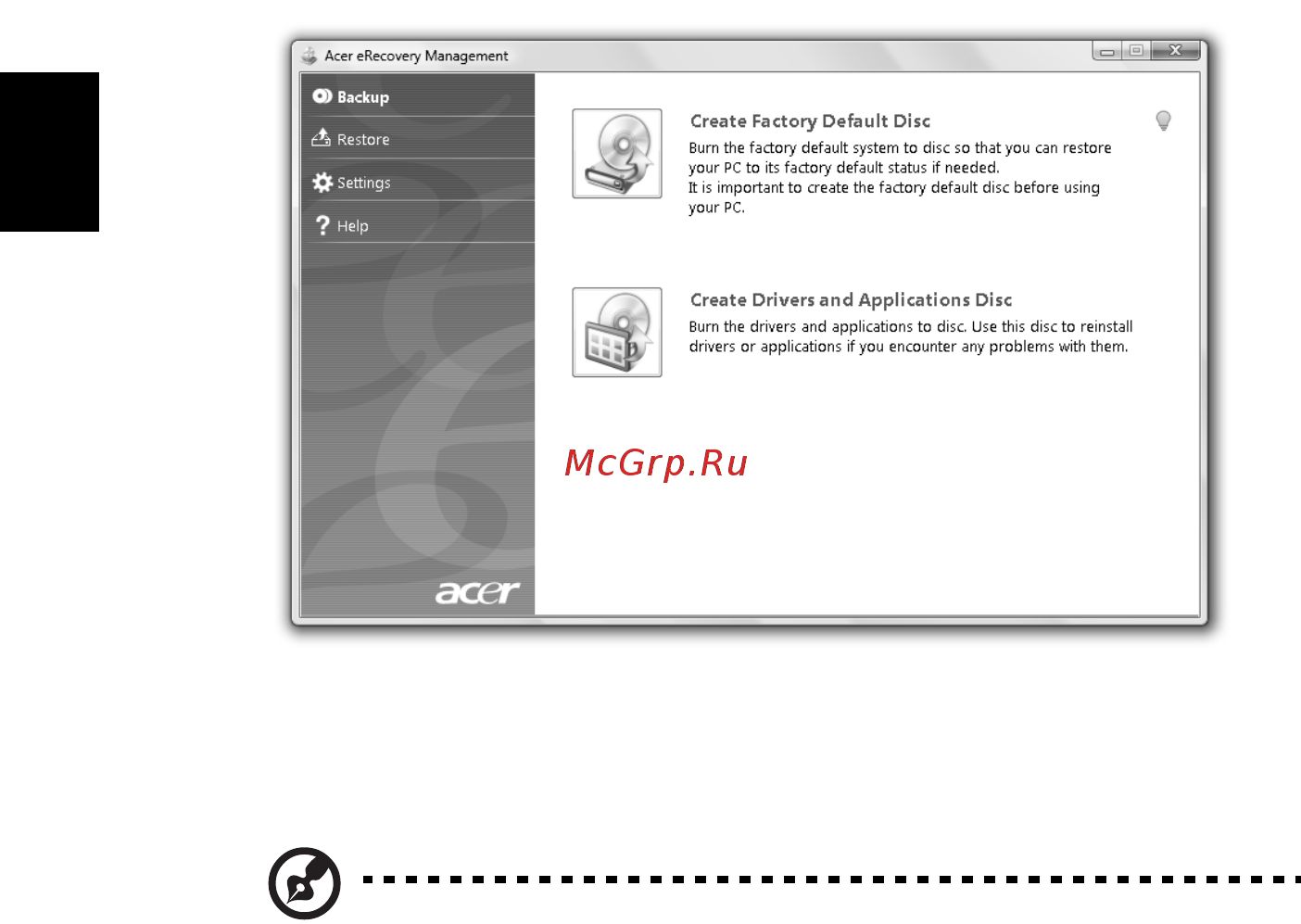 Acer TRAVELMATE 5742ZG [218/1876] Masterizzazione di dischi di backup