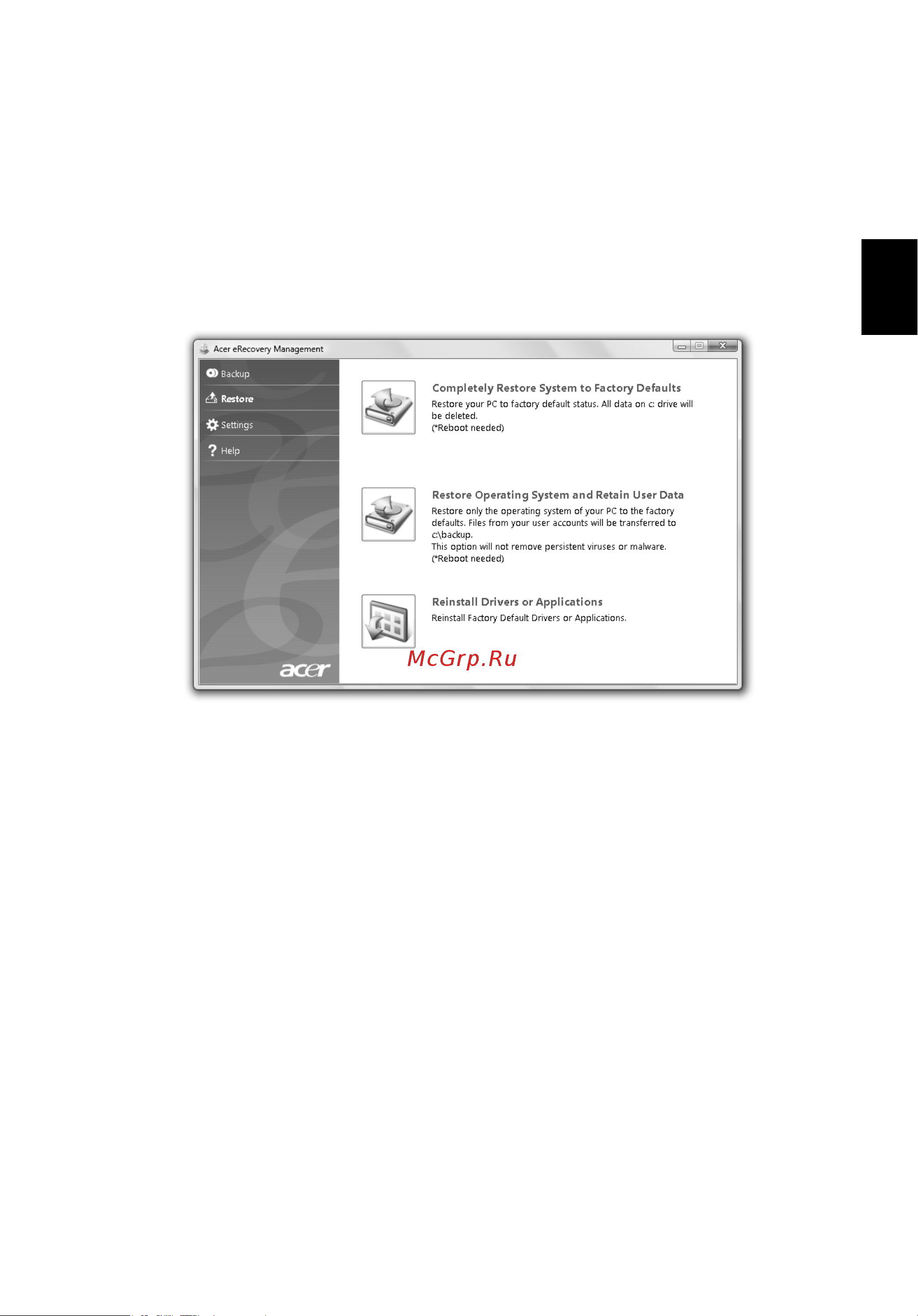 Acer TRAVELMATE 5742G [463/1876] Gjenoppretting
