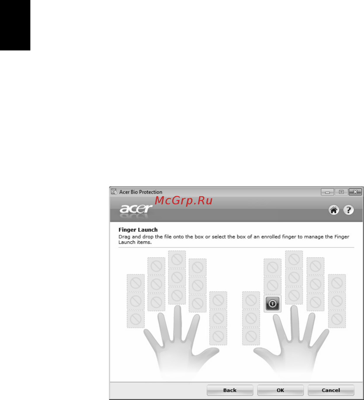 Acer TRAVELMATE 5742 [1546/1876] Acer bio protection 特定モデルのみ