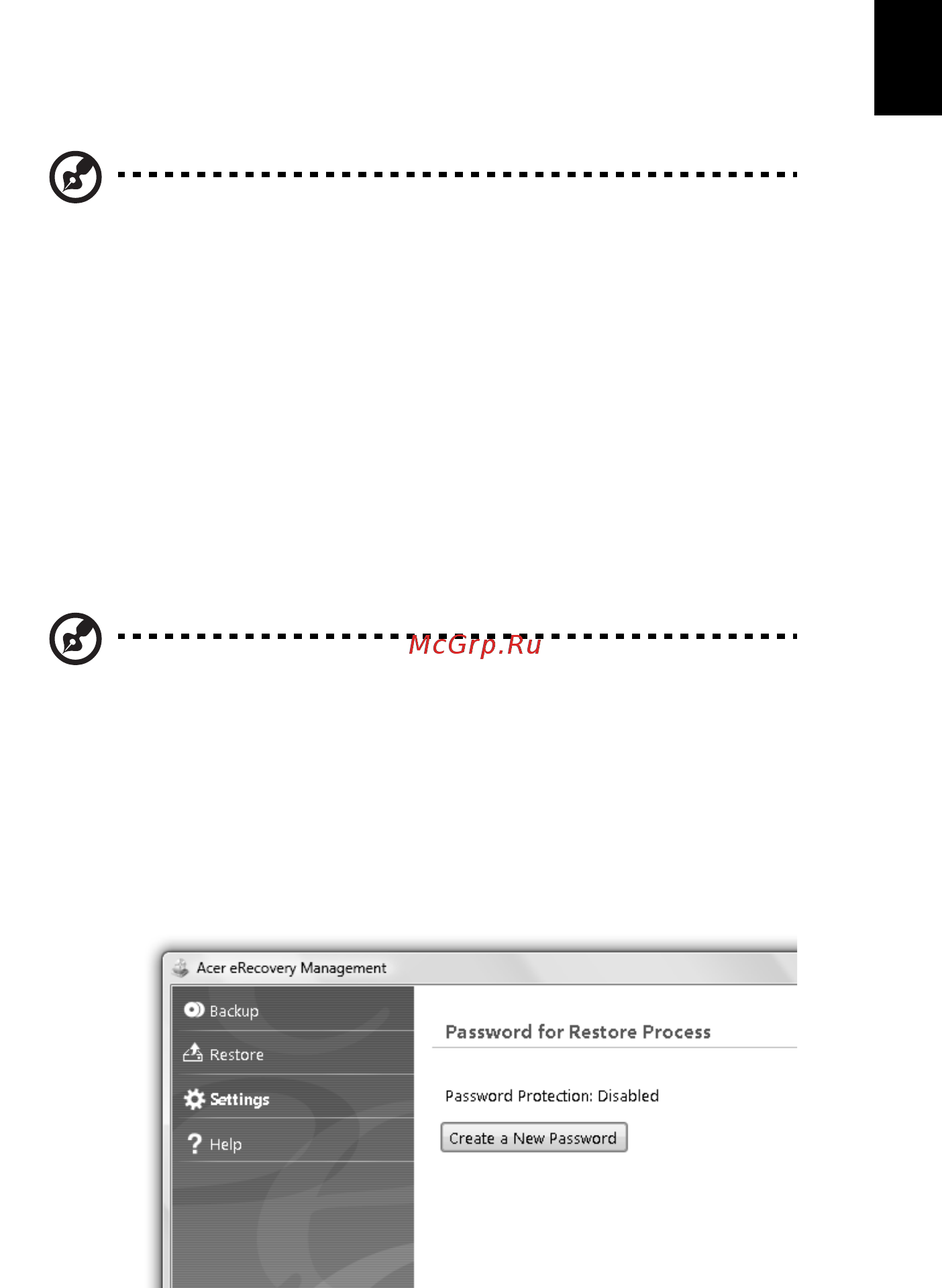 Acer TRAVELMATE 5742 [93/1876] Acer erecovery management