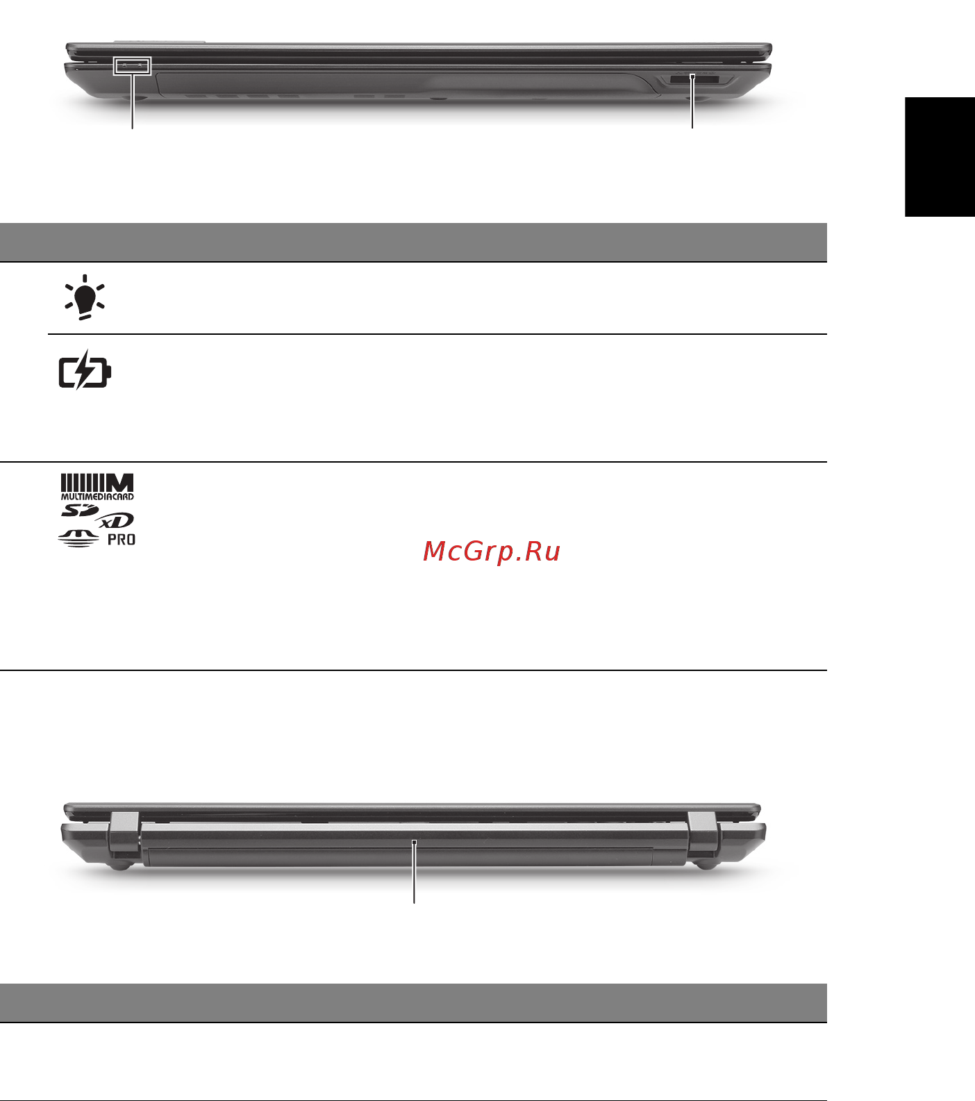 Acer TRAVELMATE 5740Z [101/314] Vy över stängd framsida