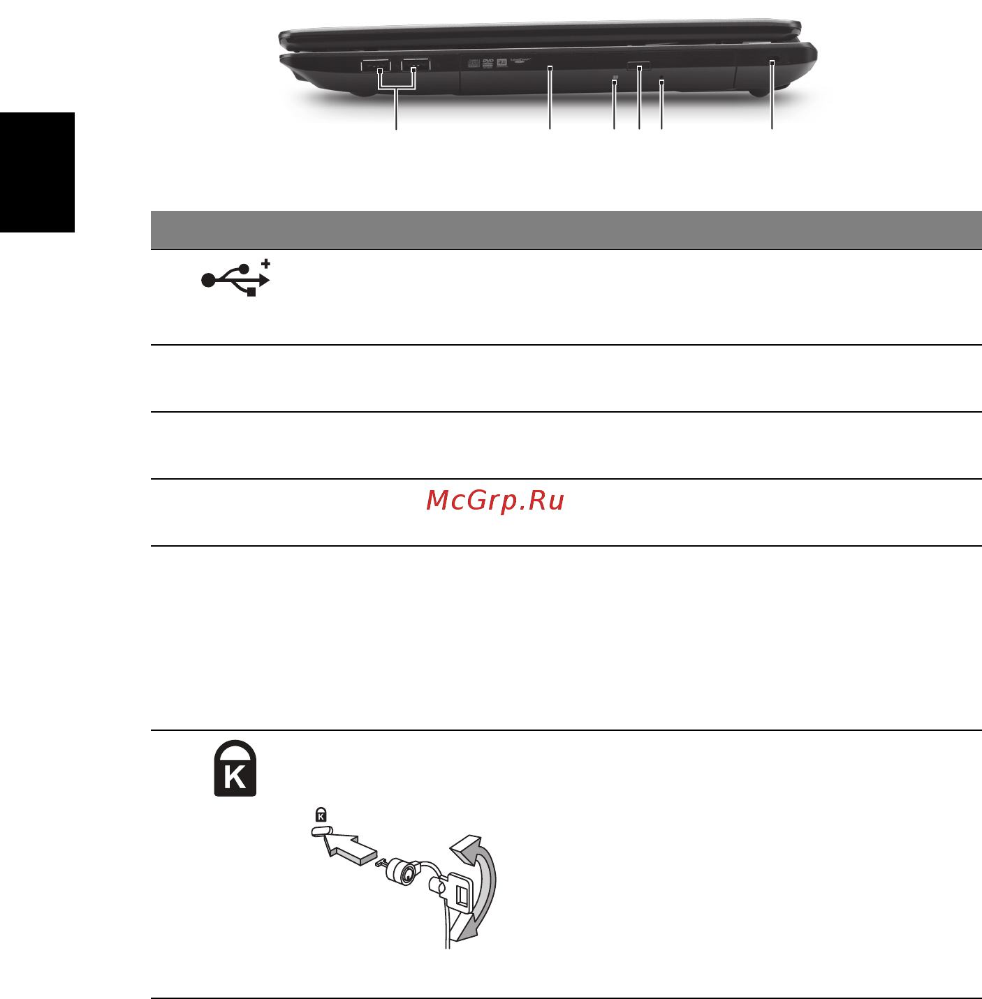 Acer TRAVELMATE 5735Z [152/313] Pohled zprava