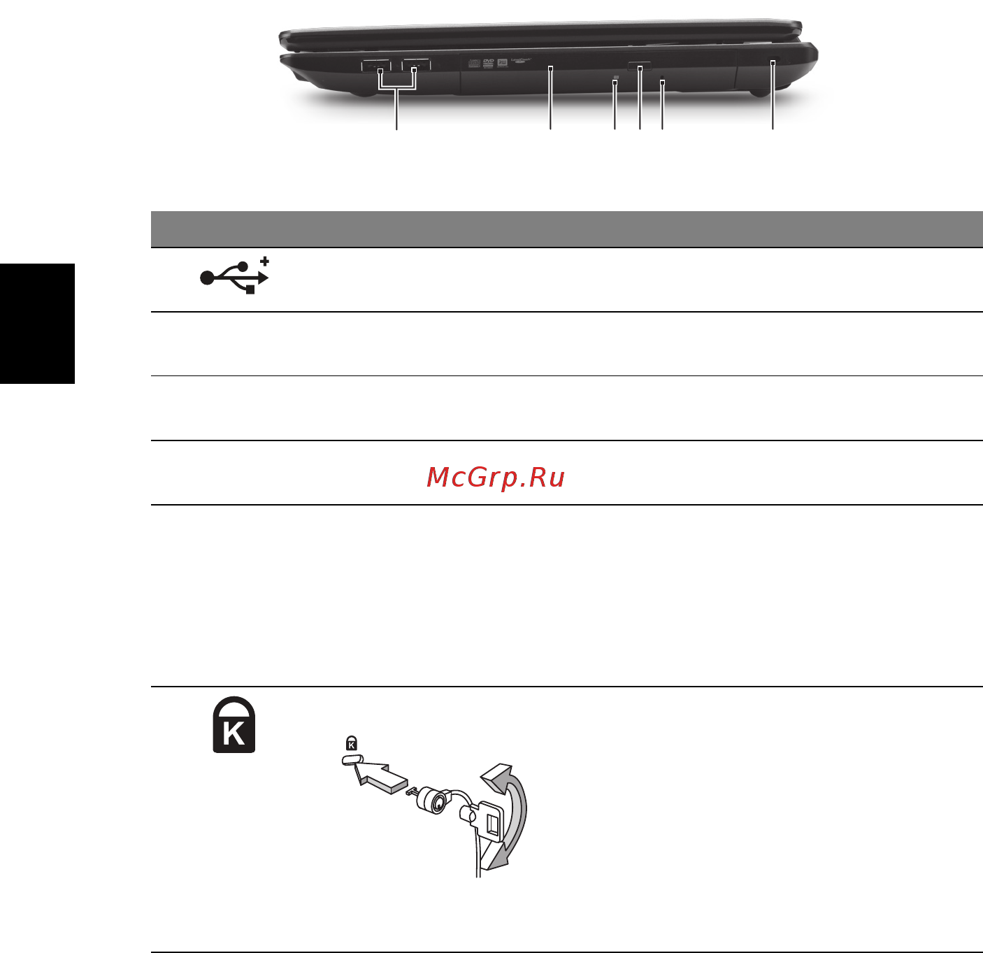 Acer TRAVELMATE 5735Z [72/313] Rechterkant