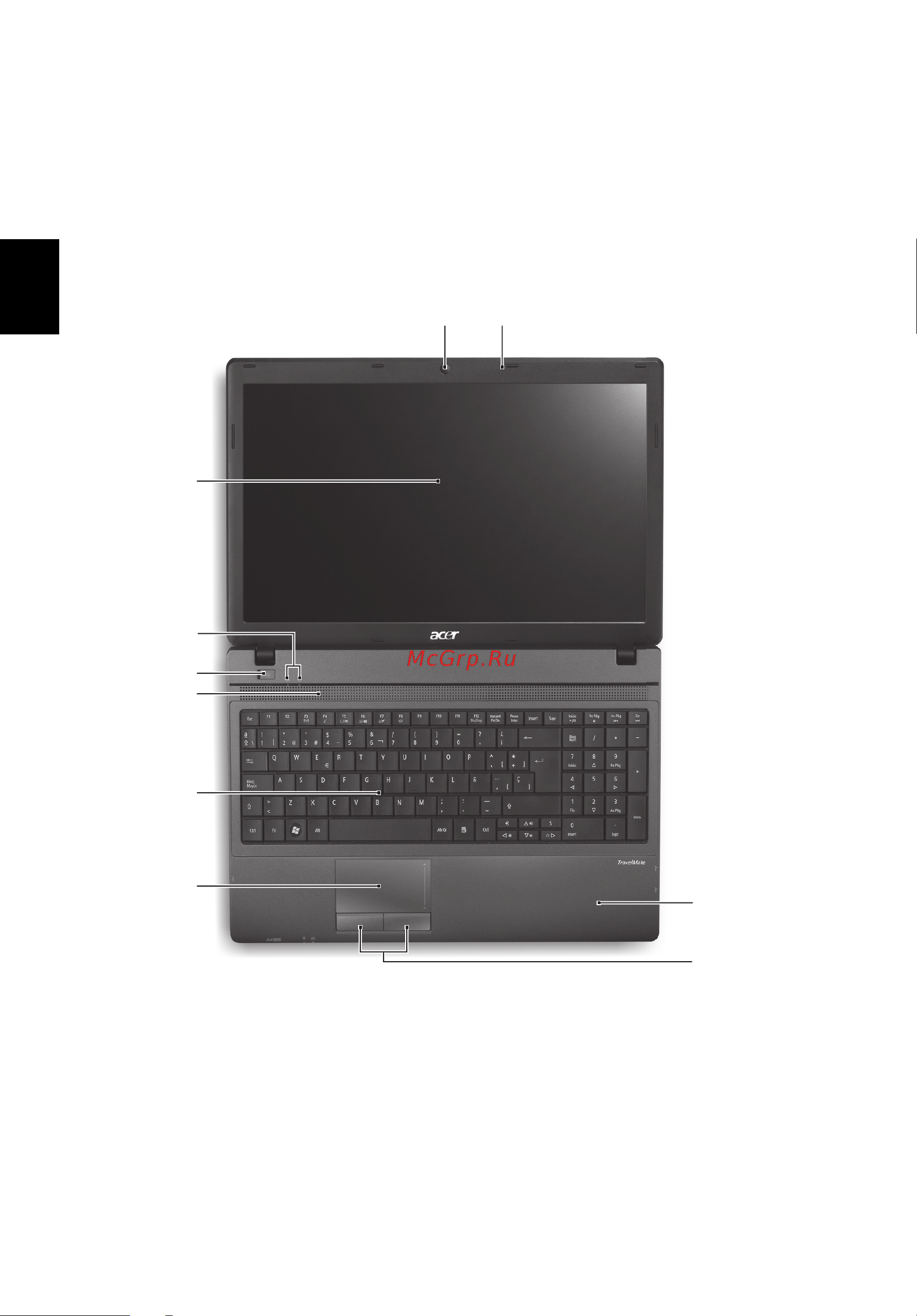 Acer TRAVELMATE 5735G [26/313] Ansicht von oben