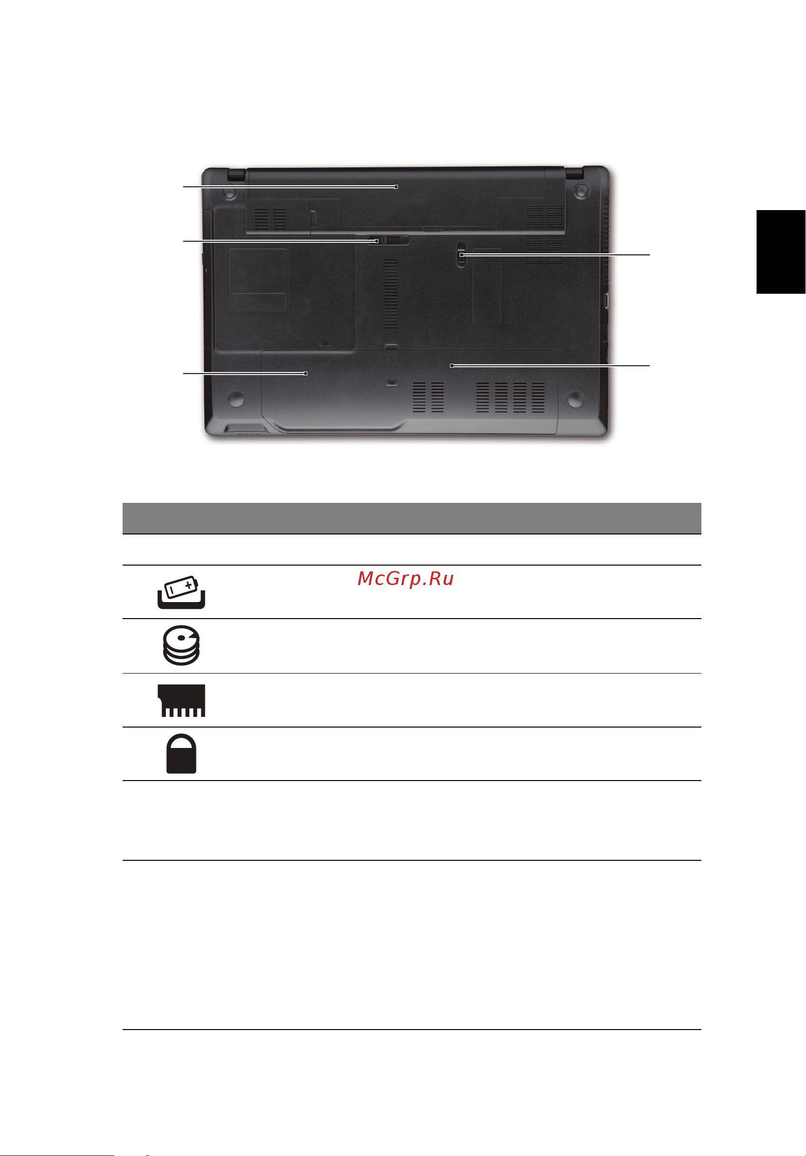 Acer TRAVELMATE 5735G [313/313] ม มมองด านล าง