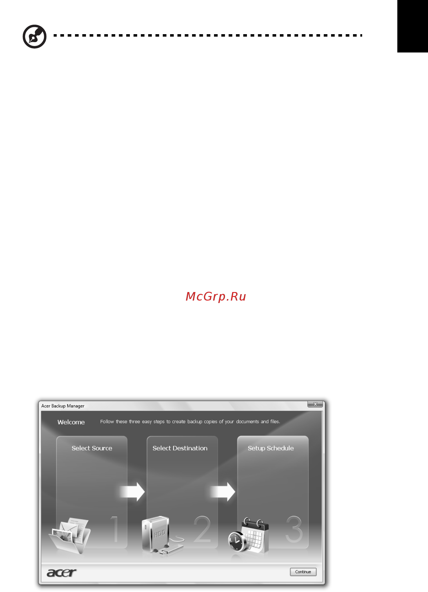 Acer TRAVELMATE 5542G [1421/1876] Acer backup manager