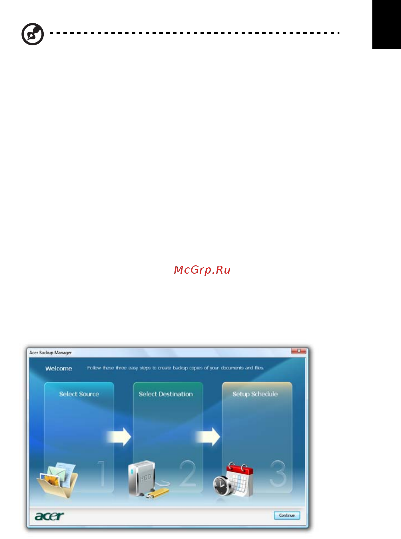 Acer TRAVELMATE 5542G [29/1876] Acer backup manager