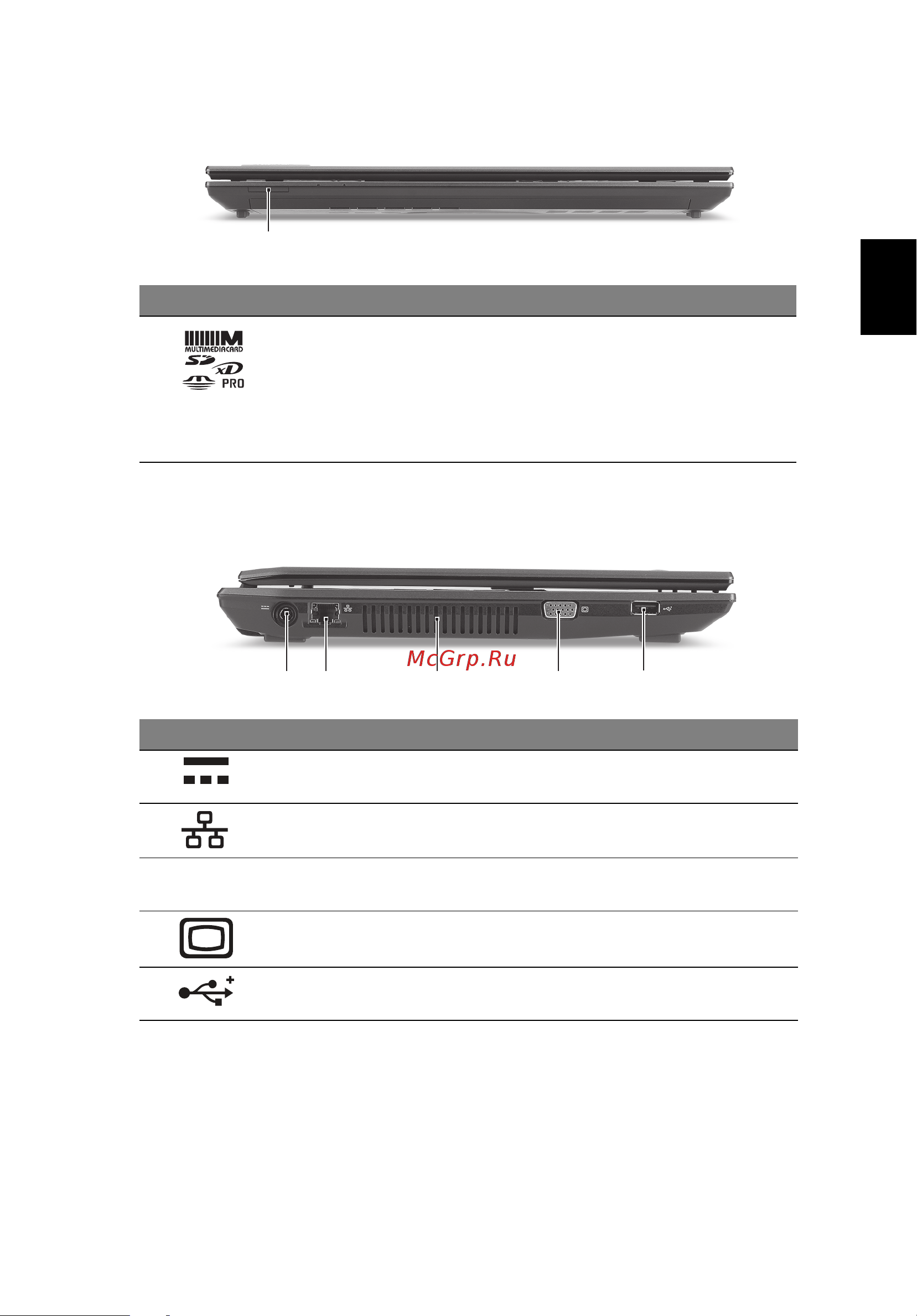 Acer TRAVELMATE 4740 [213/316] Suletud eestvaade