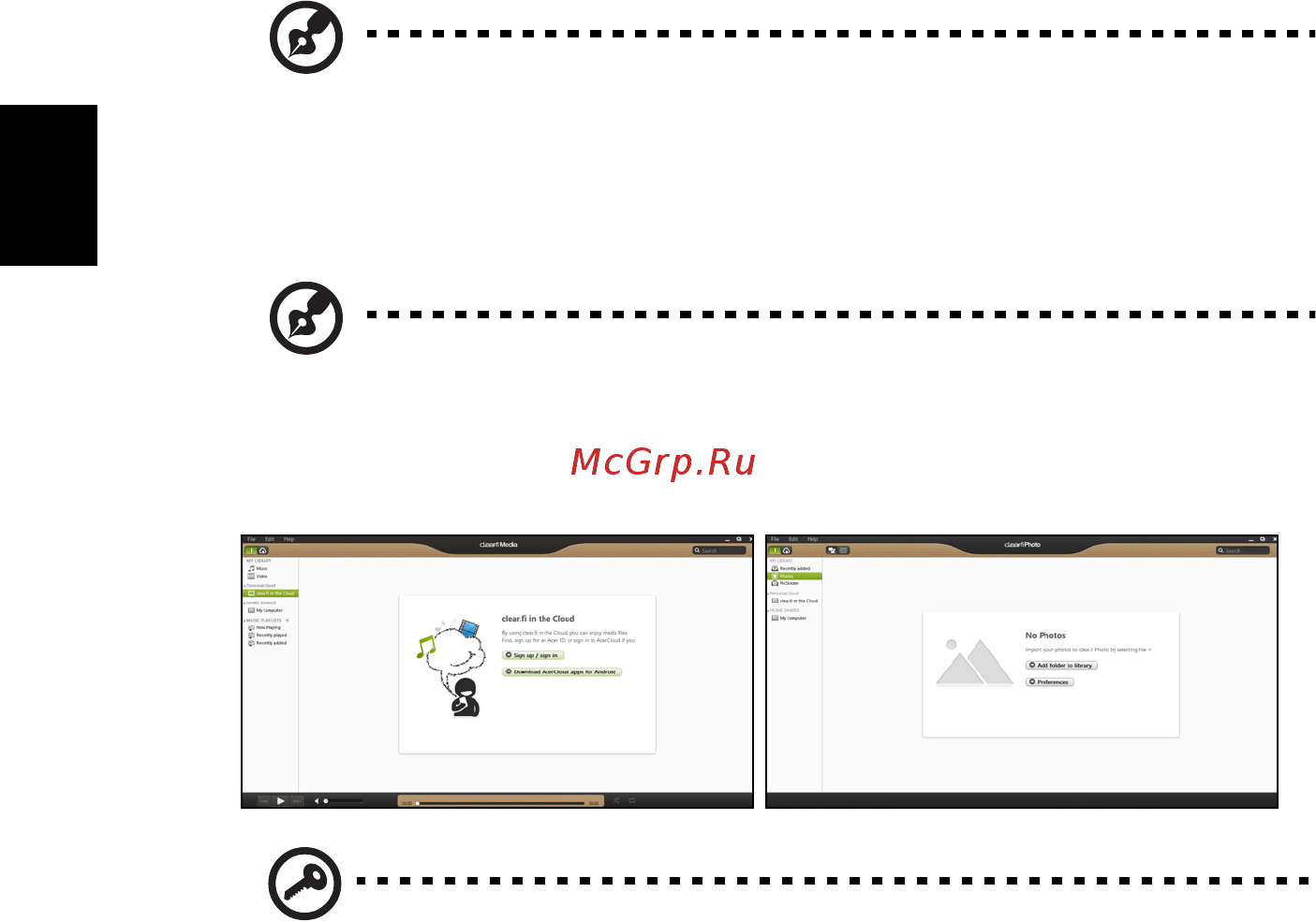 Acer ASPIRE EC-471G [1714/2484] Acer clear fi