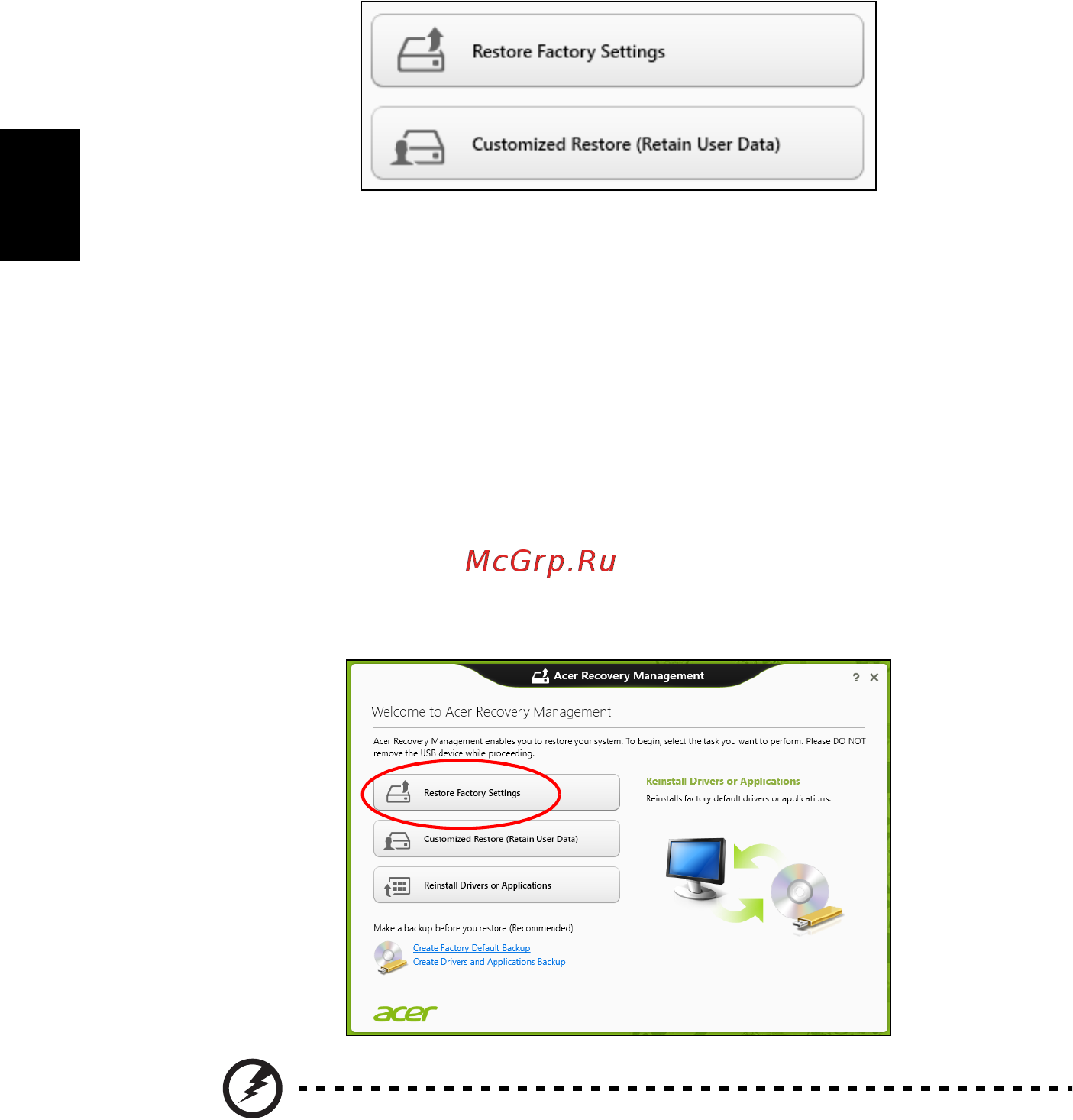 Acer ASPIRE E1-531G [1292/2484] Oprava zo systému windows
