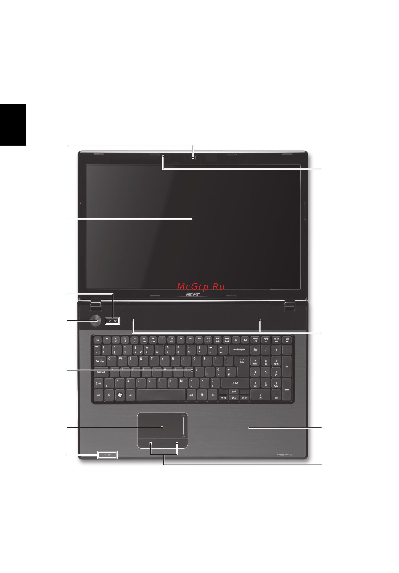Acer ASPIRE 7741 [148/313] Pohled shora