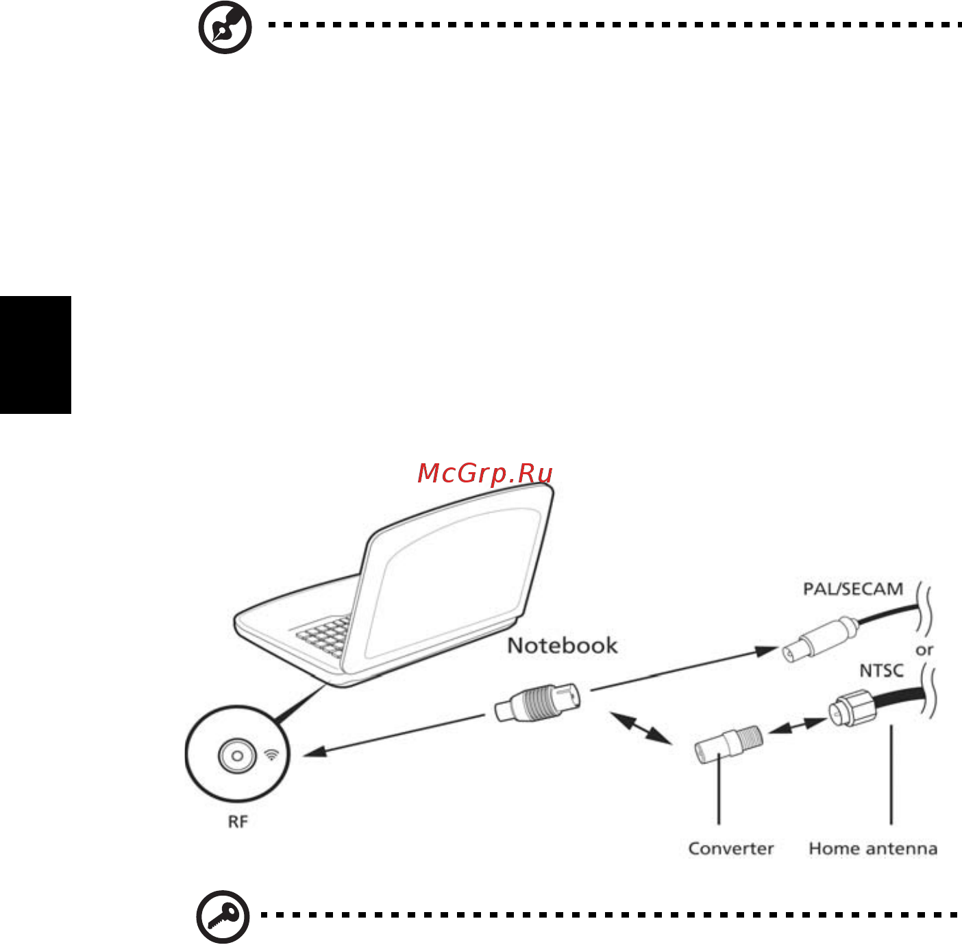 Acer ASPIRE 5745Z [1002/2217] Tv nézés külső antennával vagy kábel aljzattal