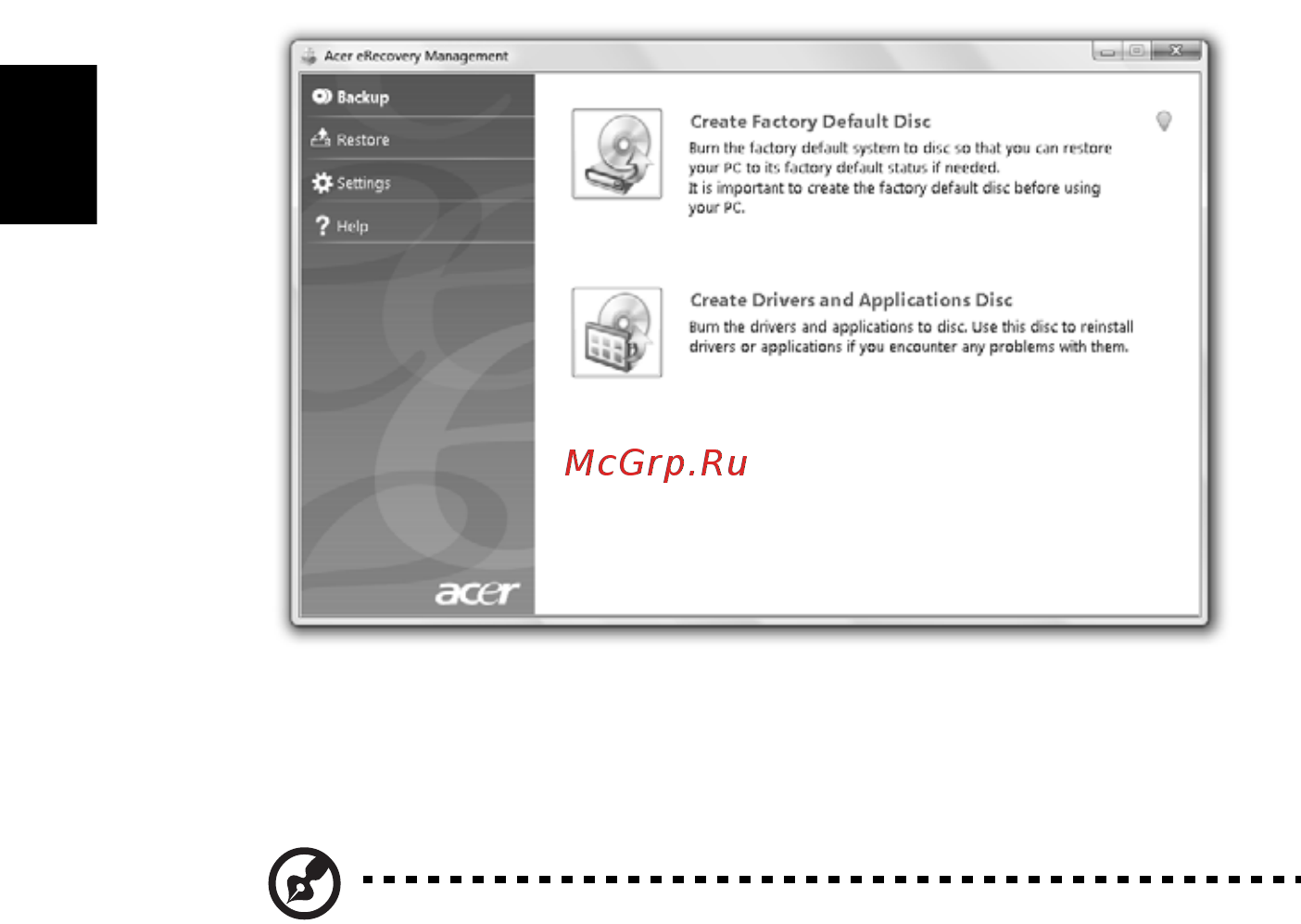 Acer ASPIRE 5745Z [1118/2217] Napálit zálohu na disk