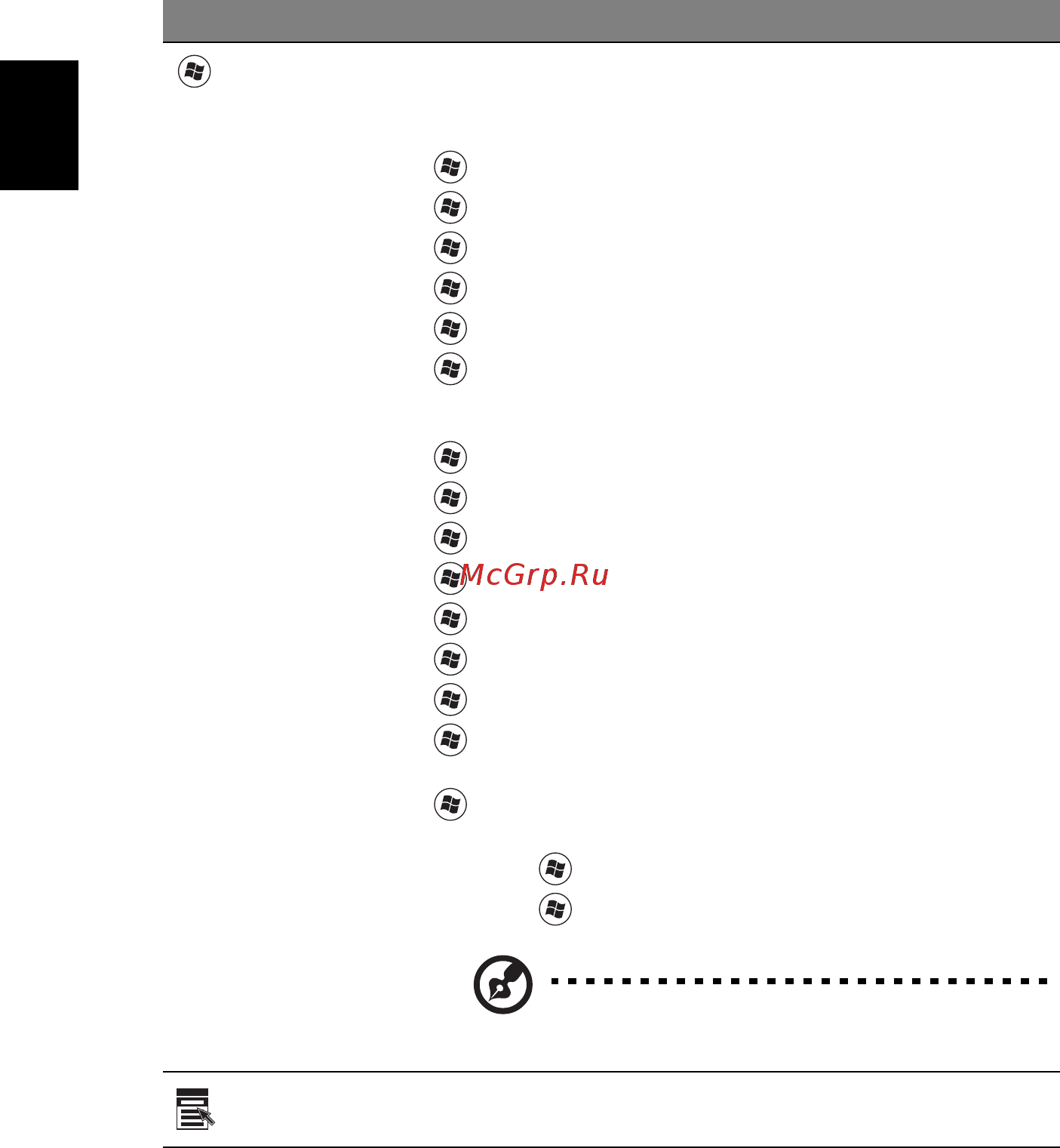 Acer ASPIRE 5745Z [1180/2217] Tipke windows