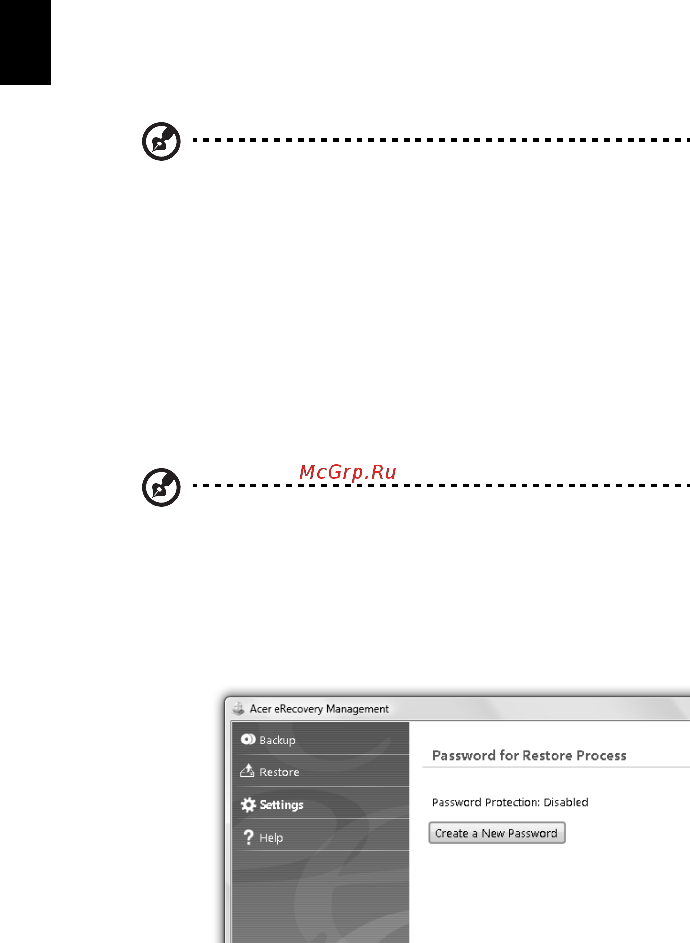 Acer ASPIRE 5745Z [1766/2217] Acer erecovery management