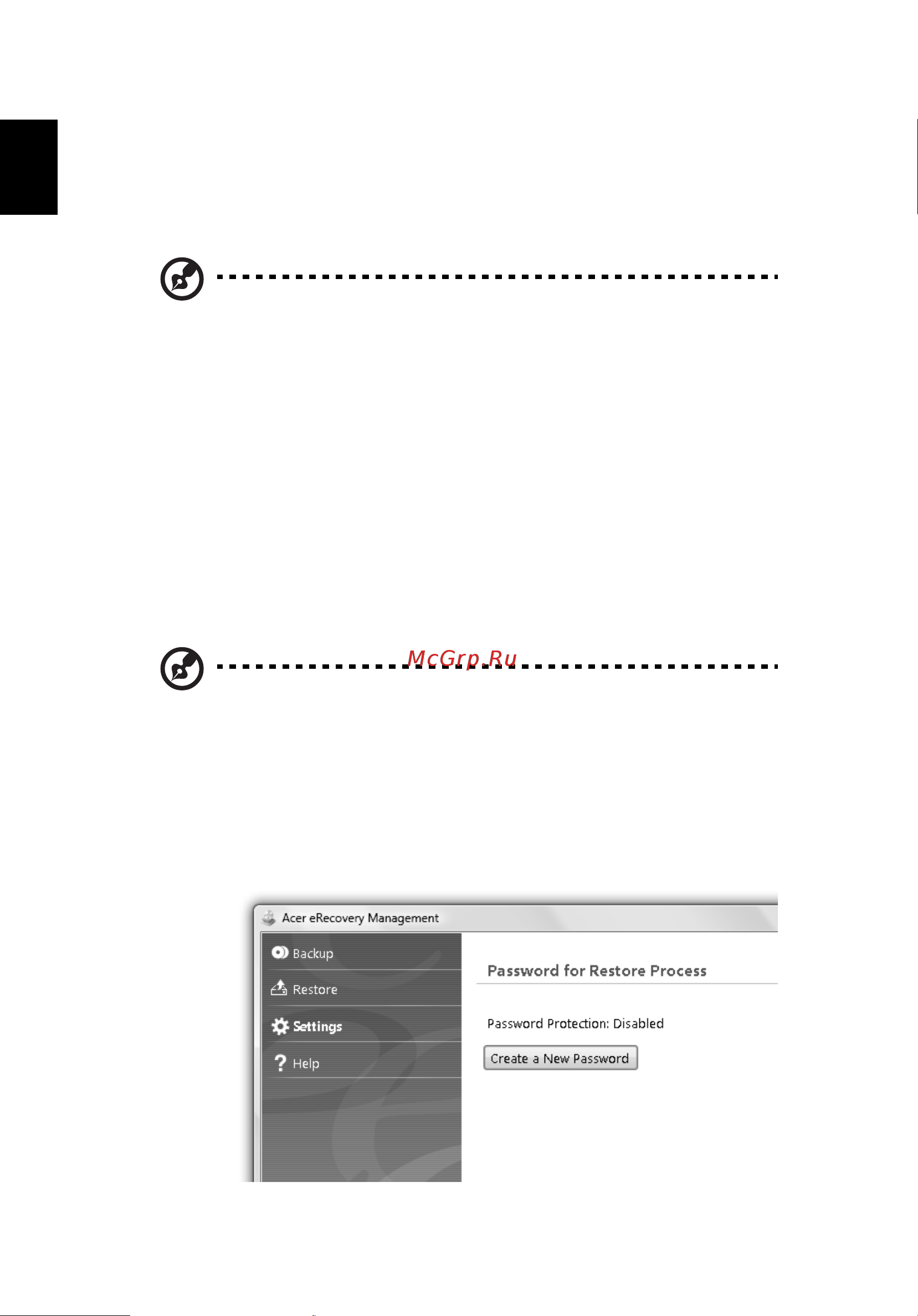 Acer ASPIRE 5745G [1766/2217] Acer erecovery management