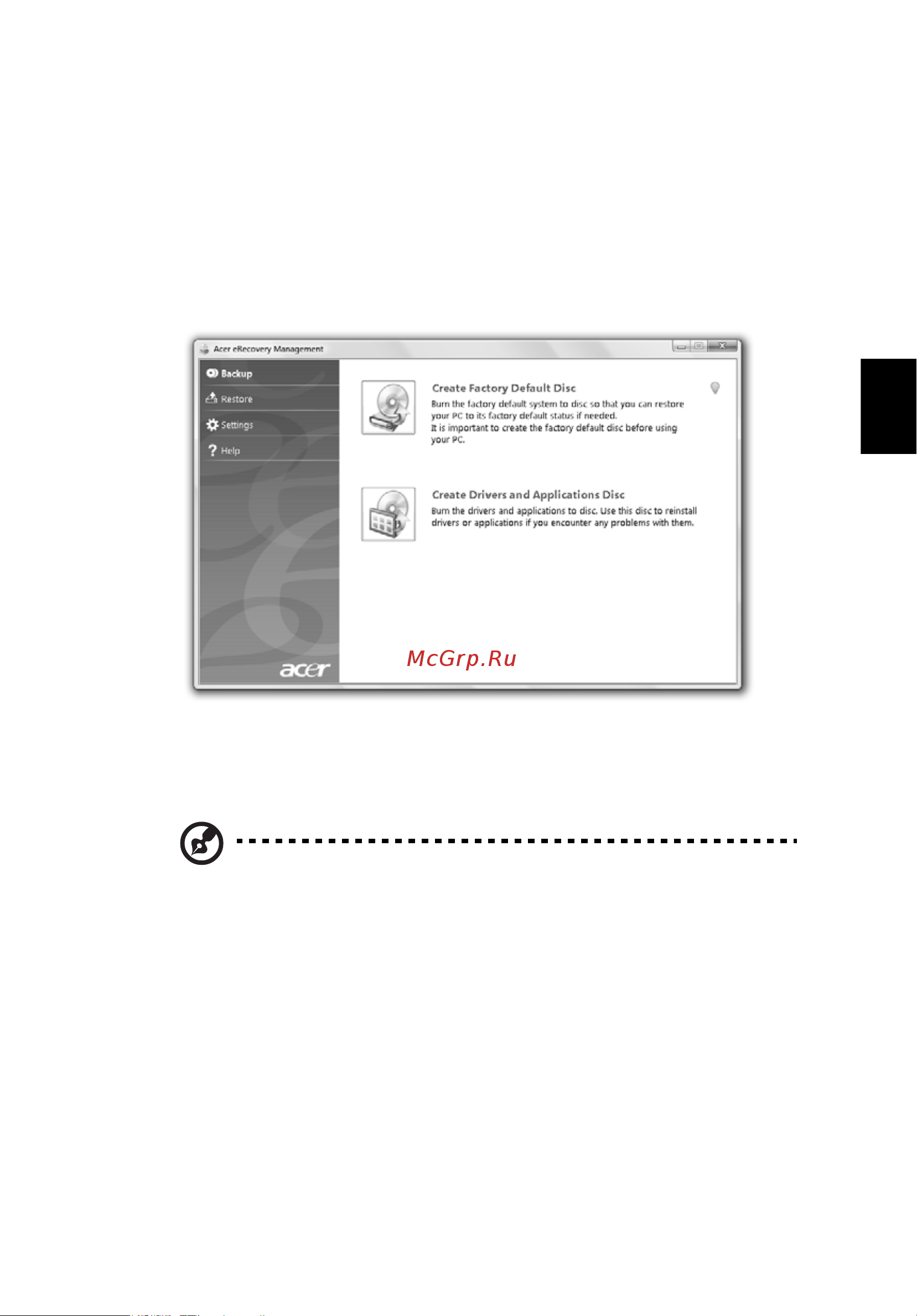 Acer ASPIRE 5745G [261/2217] Masterizzazione di dischi di backup