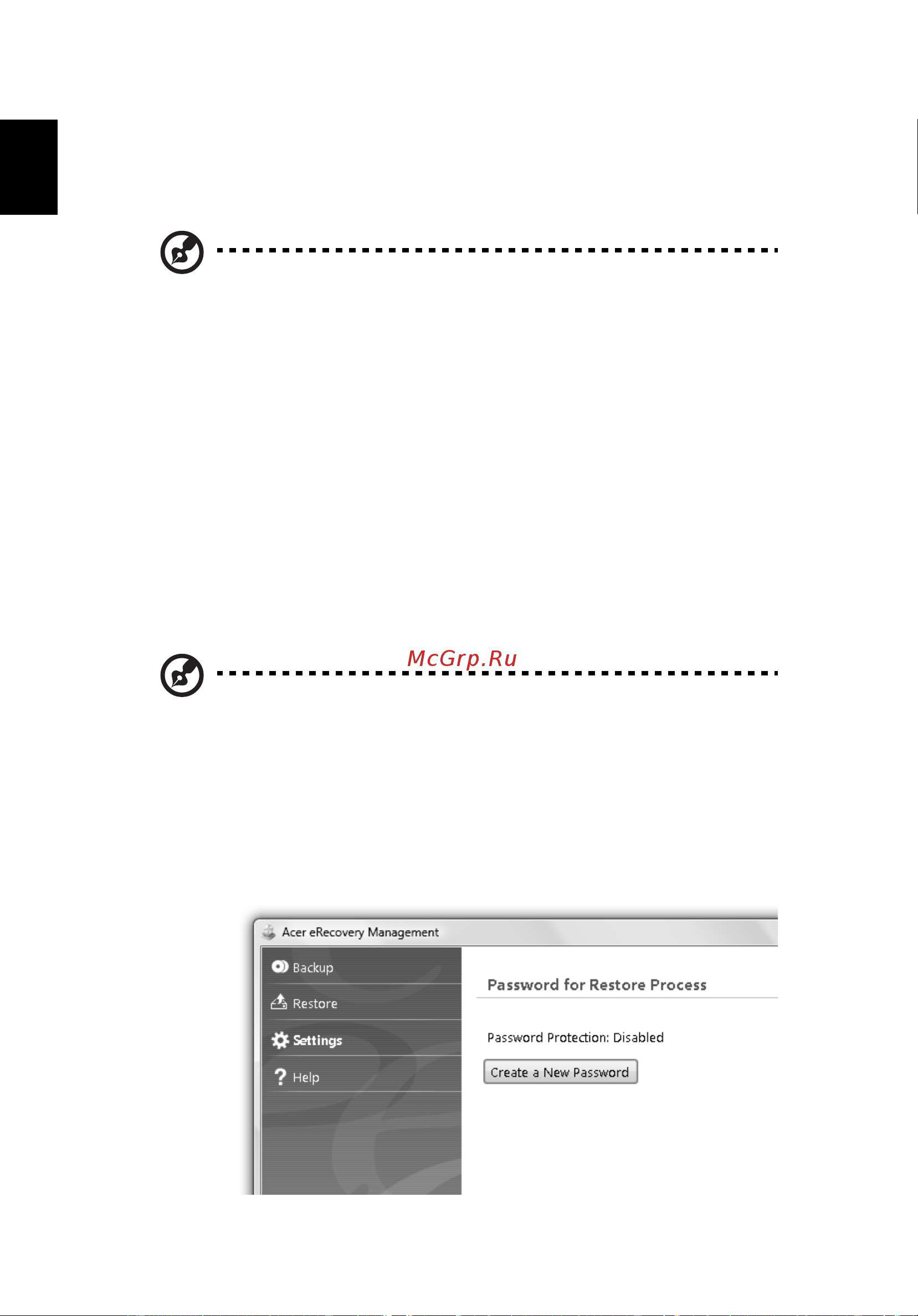 Acer ASPIRE 5745G [34/2217] Acer erecovery management
