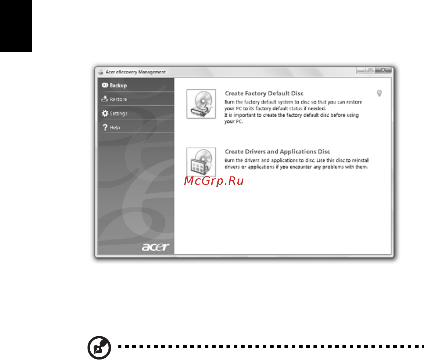 Acer ASPIRE 5745DG [404/2217] Gravar disco com cópia de segurança