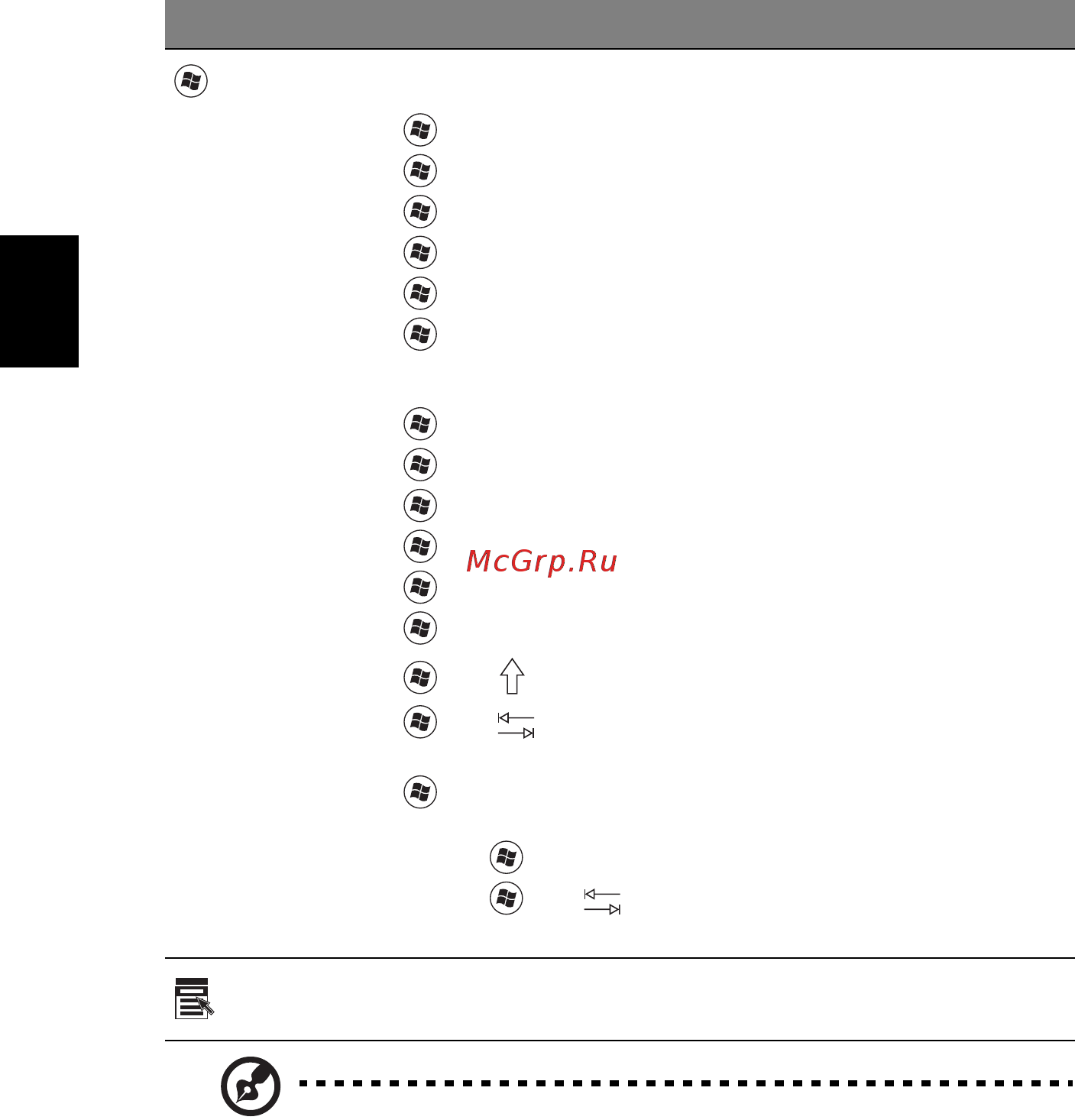Acer ASPIRE 5733Z [1016/2348] Windows billentyűk