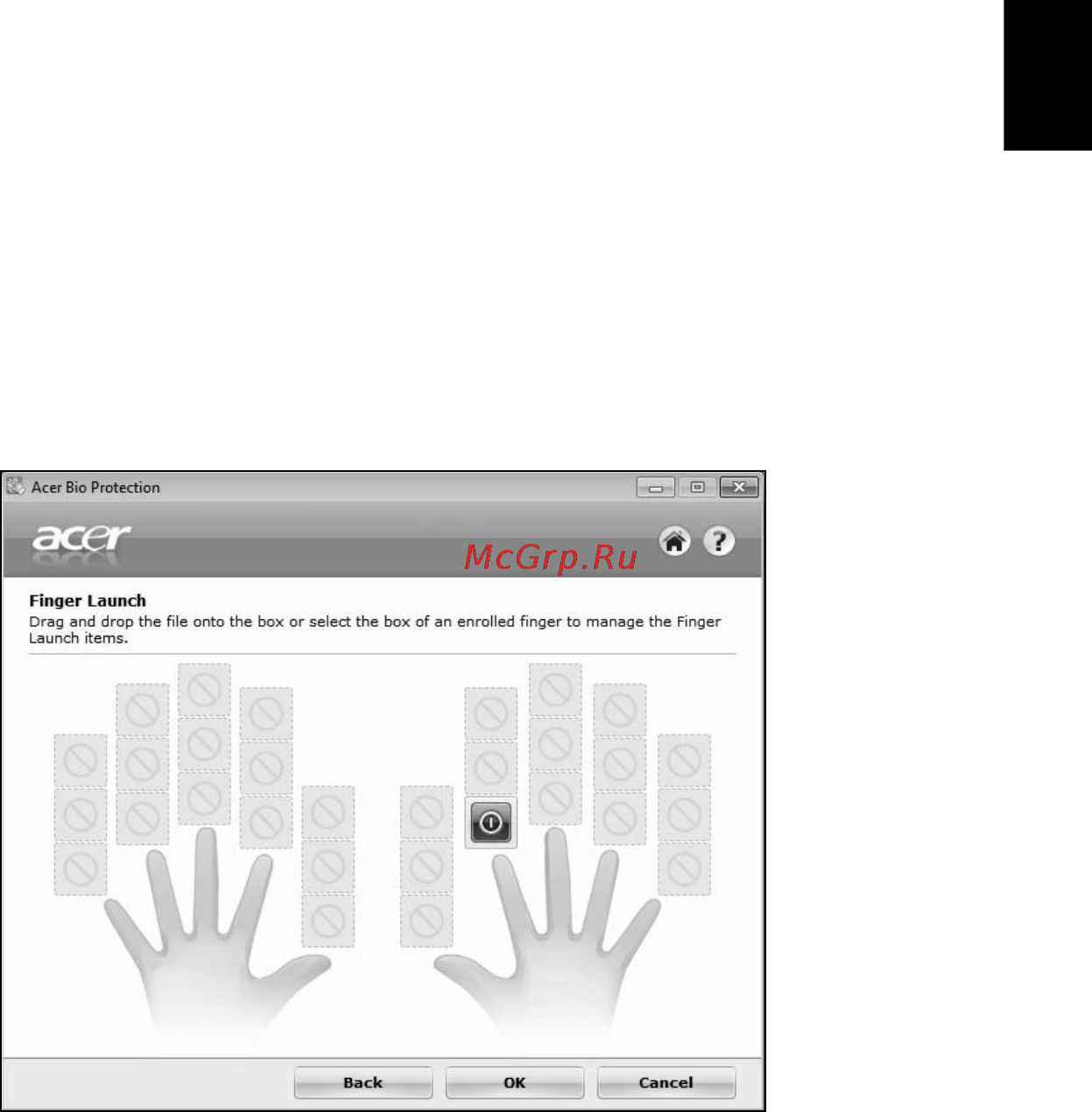 Acer ASPIRE 5733Z [1093/2348] Acer bio protection pouze u vybraných modelů