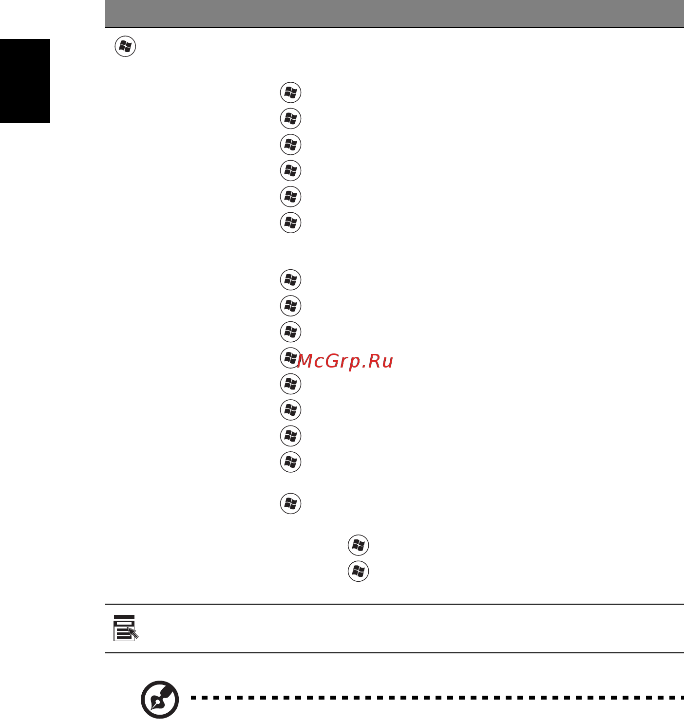 Acer ASPIRE 5733Z [1240/2348] Tipke windows