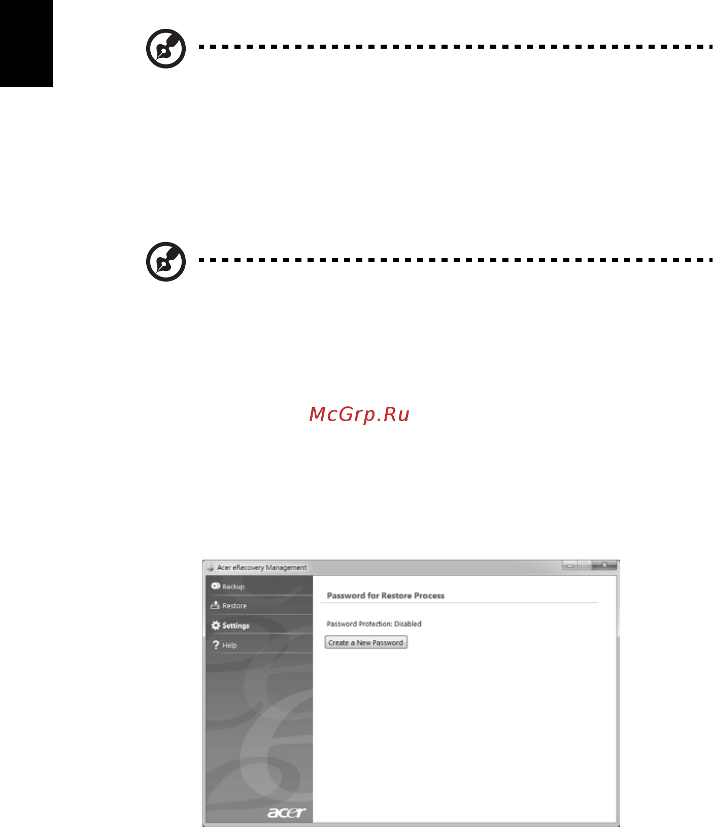 Acer ASPIRE 5733Z [1552/2348] Acer erecovery management
