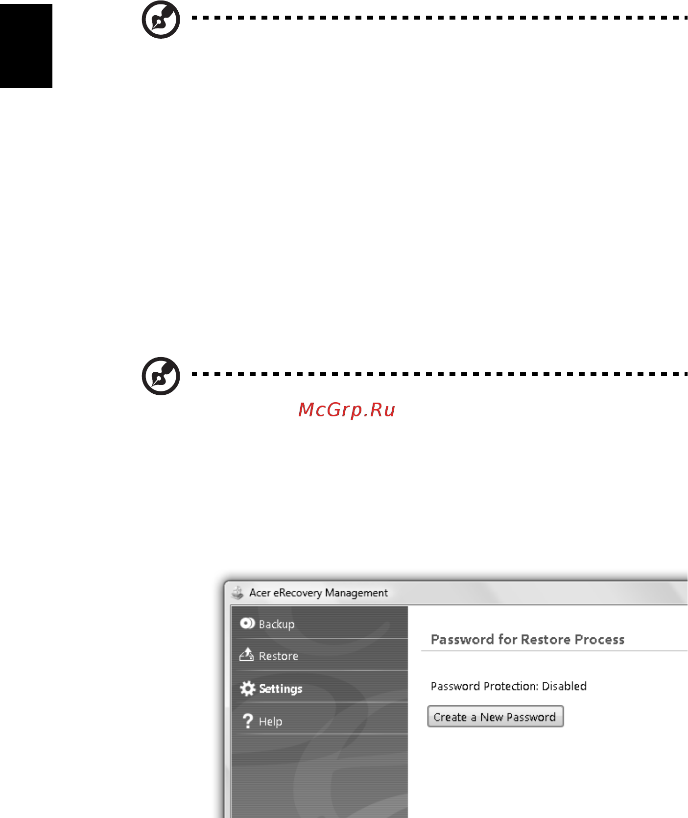 Acer Aspire 3810TZ [34/76] Acer erecovery management