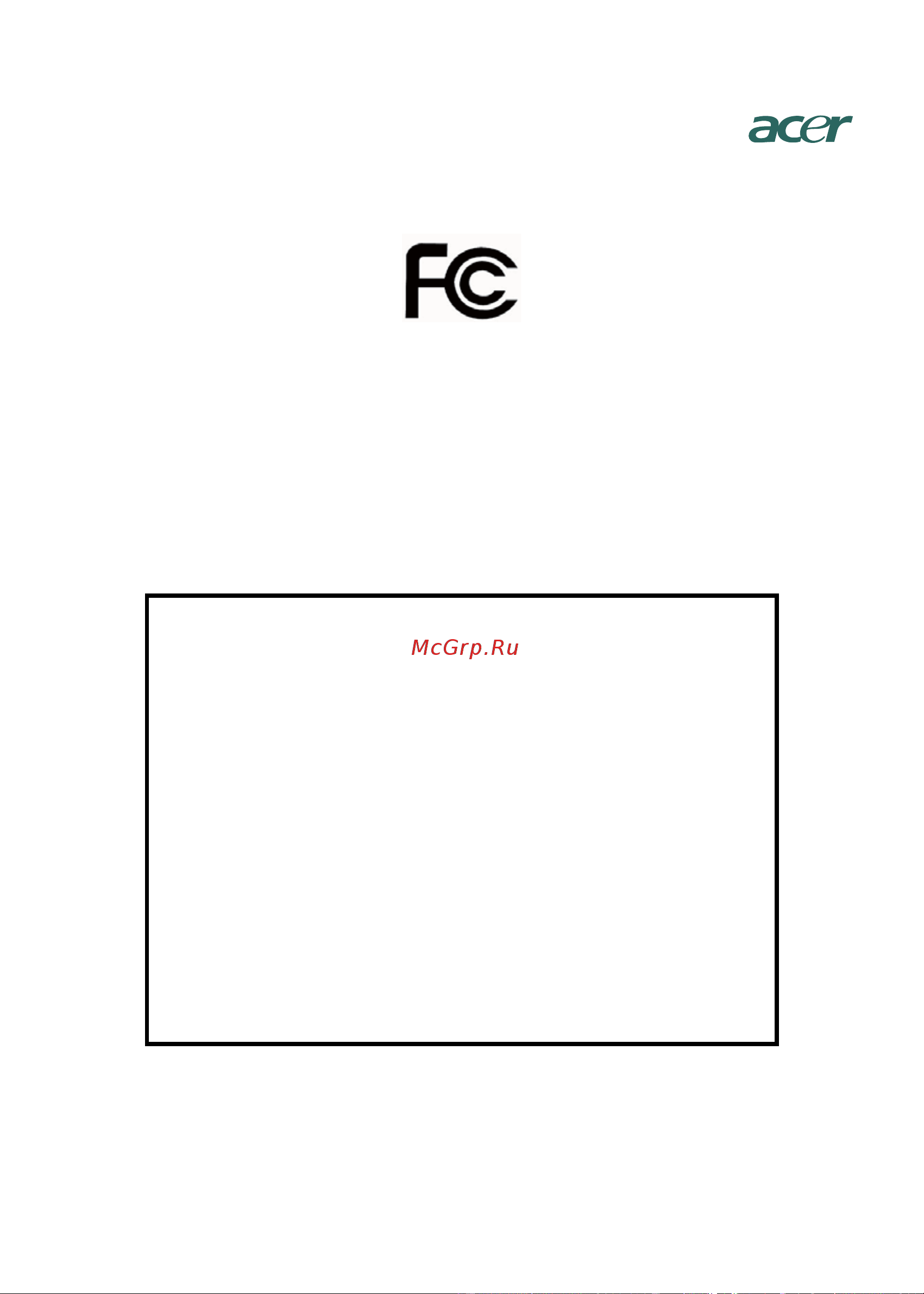 Acer V213HV [11/28] Federal communications commission declaration of conformity