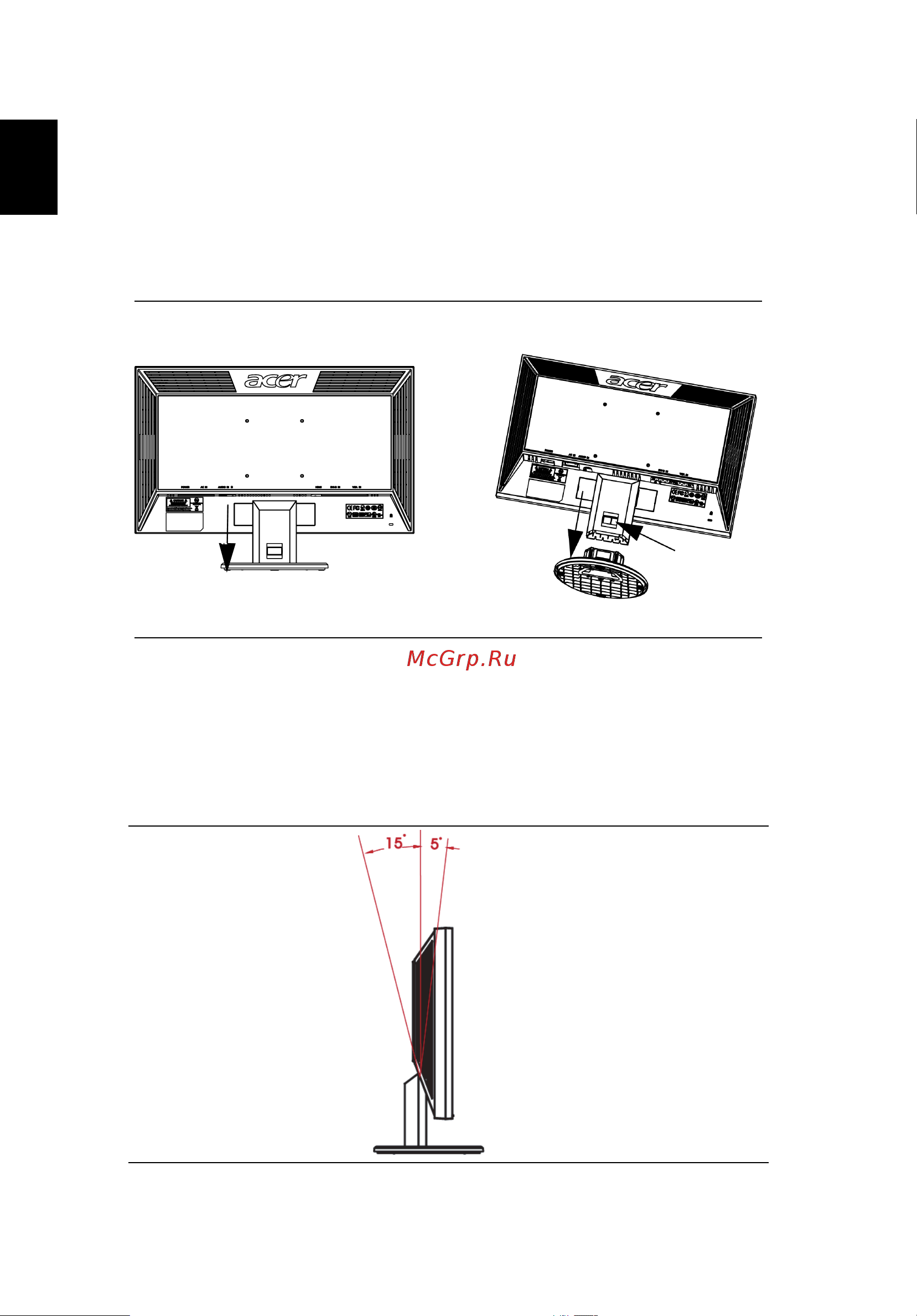 Acer V213HV [16/28] Установка и отсоединение основания