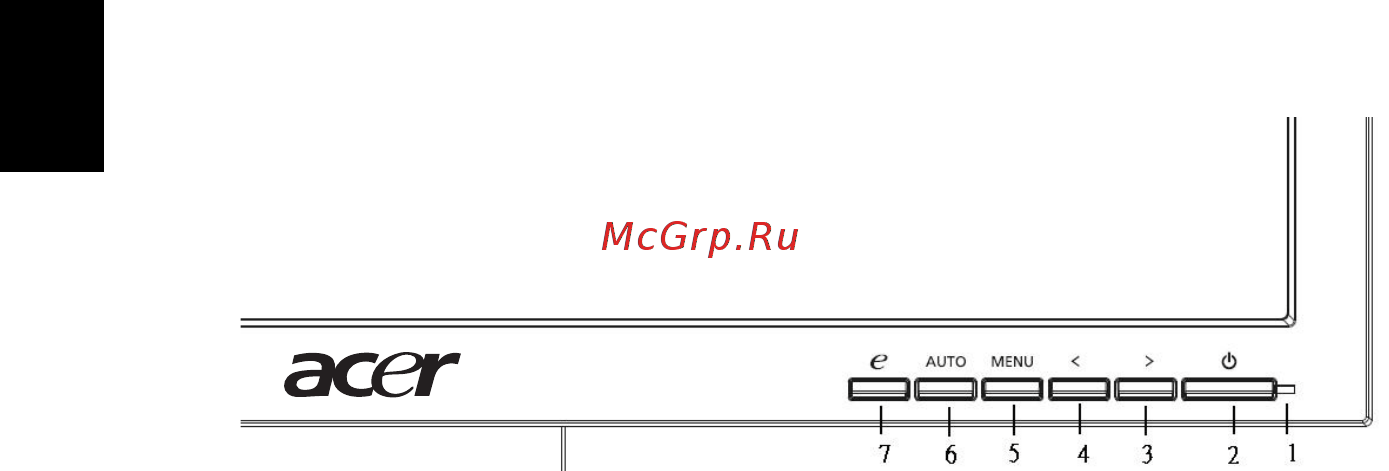 Acer V193WV [22/28] Органы управления