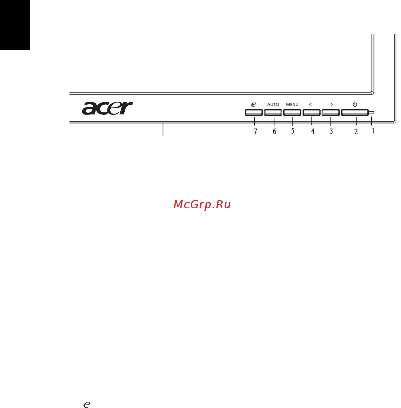 Acer V193V [22/28] Органы управления на передней панели