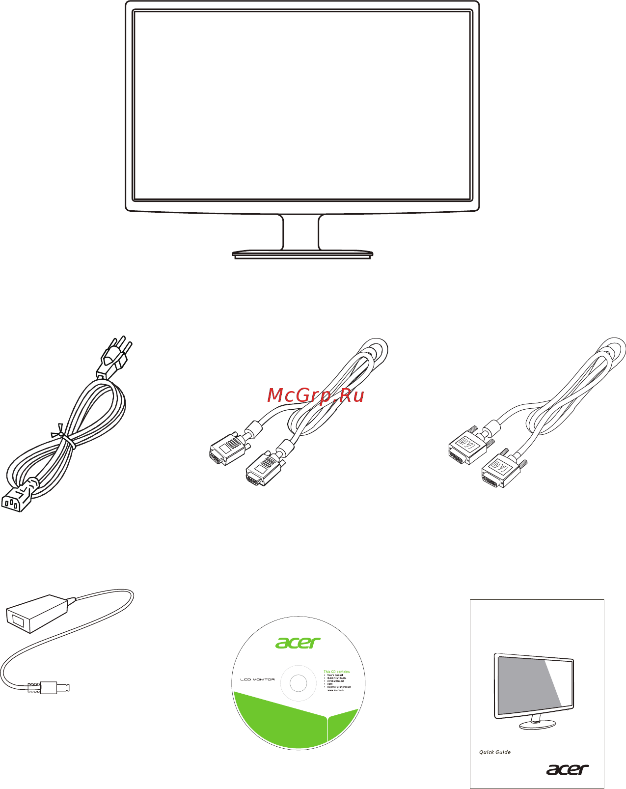 Acer S271HL [11/28] Распаковка