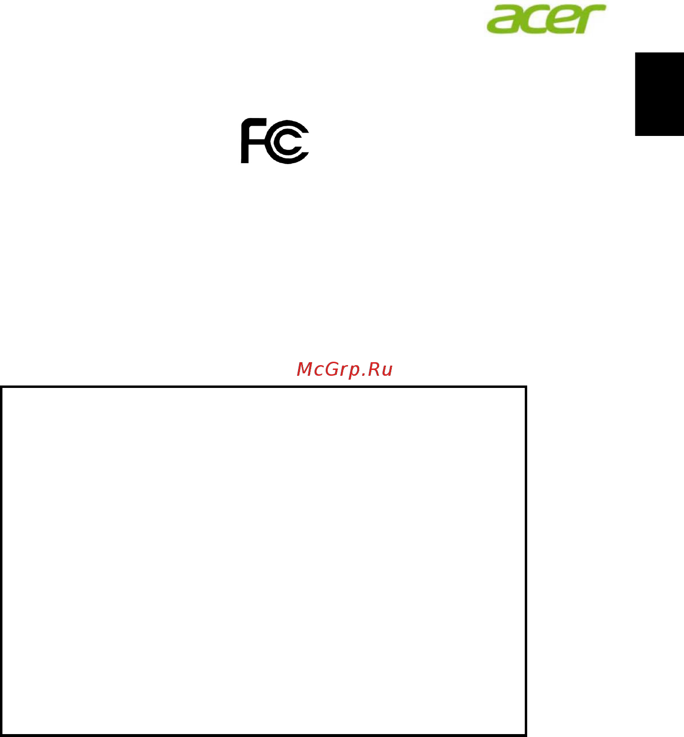 Acer DW271HL [31/31] Federal communications commission declaration of conformity