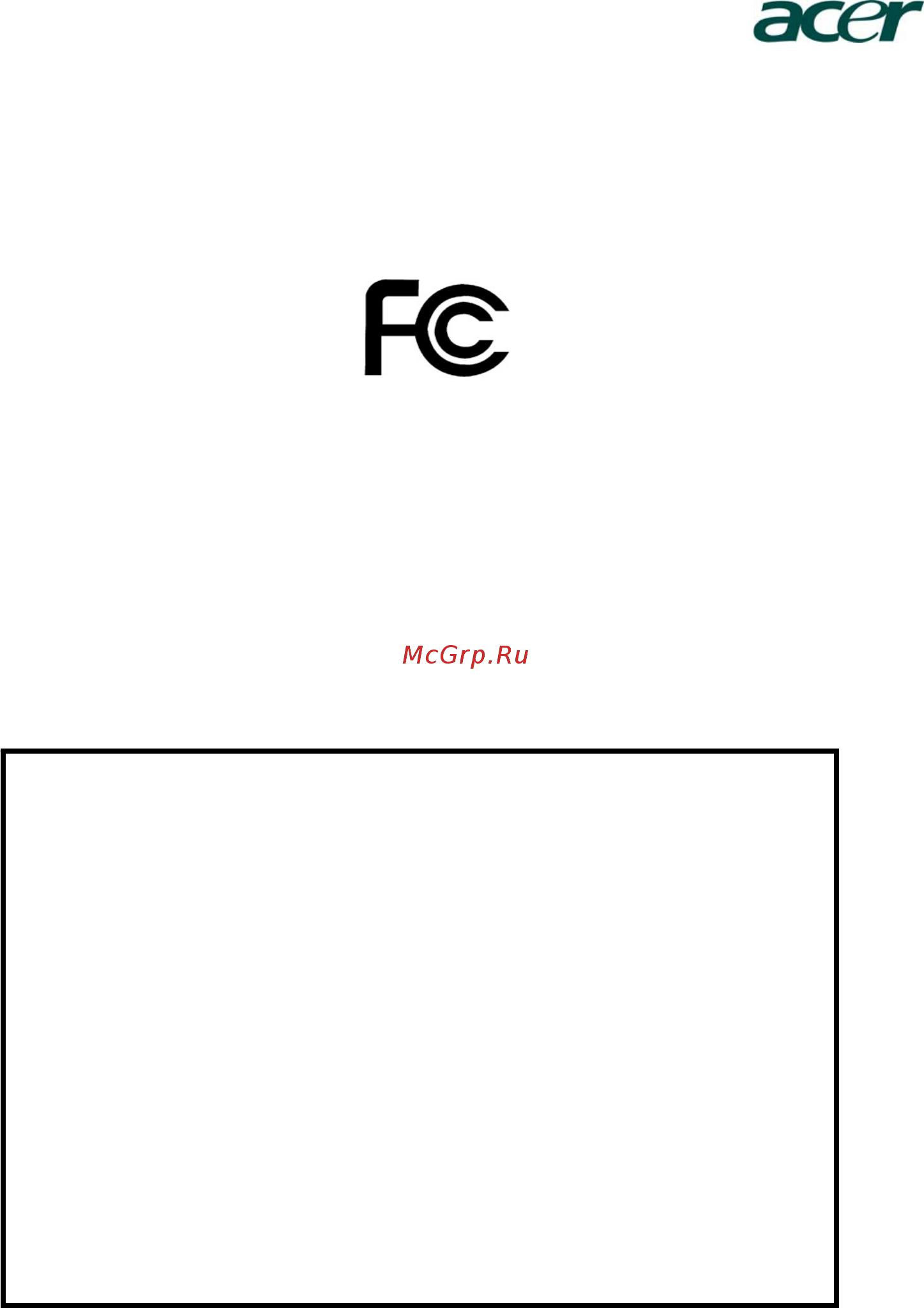 Acer B223WL [11/30] Federal communications commission declaration of conformity