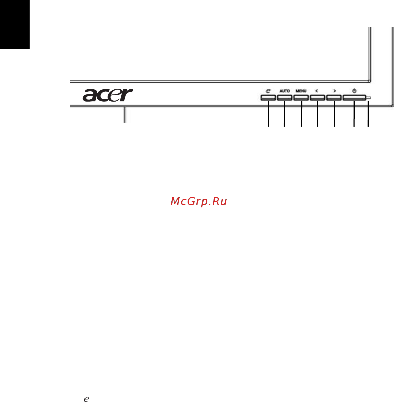 Acer B223WL [24/30] Органы управления