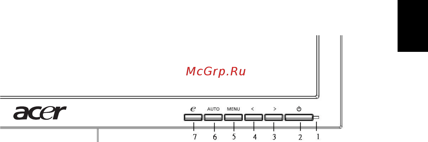 Acer B223PWL [23/29] Органы управления