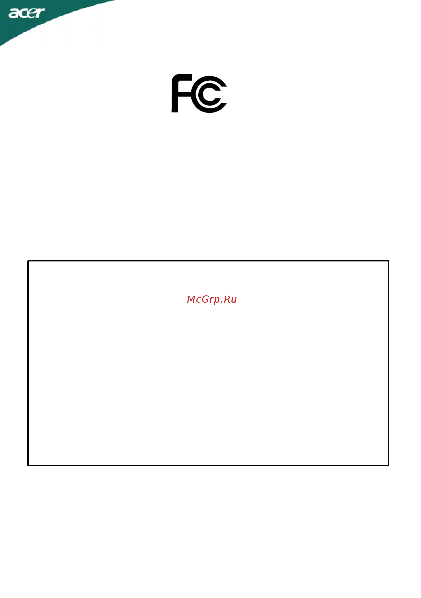 Acer A181HL [23/23] Federal communications commission declaration of conformity