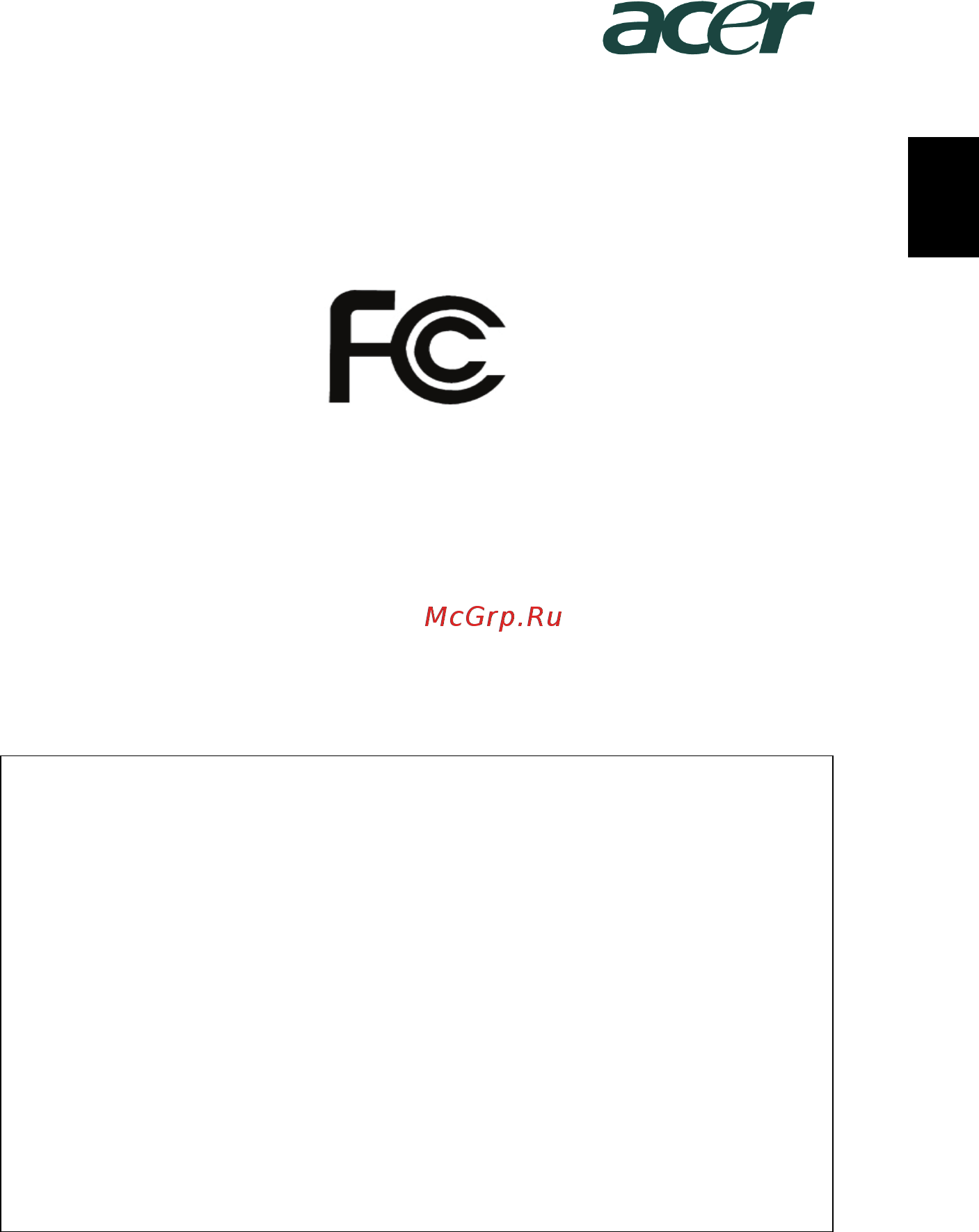 Acer VERITON M4618G [39/42] Federal communications commission declaration of conformity