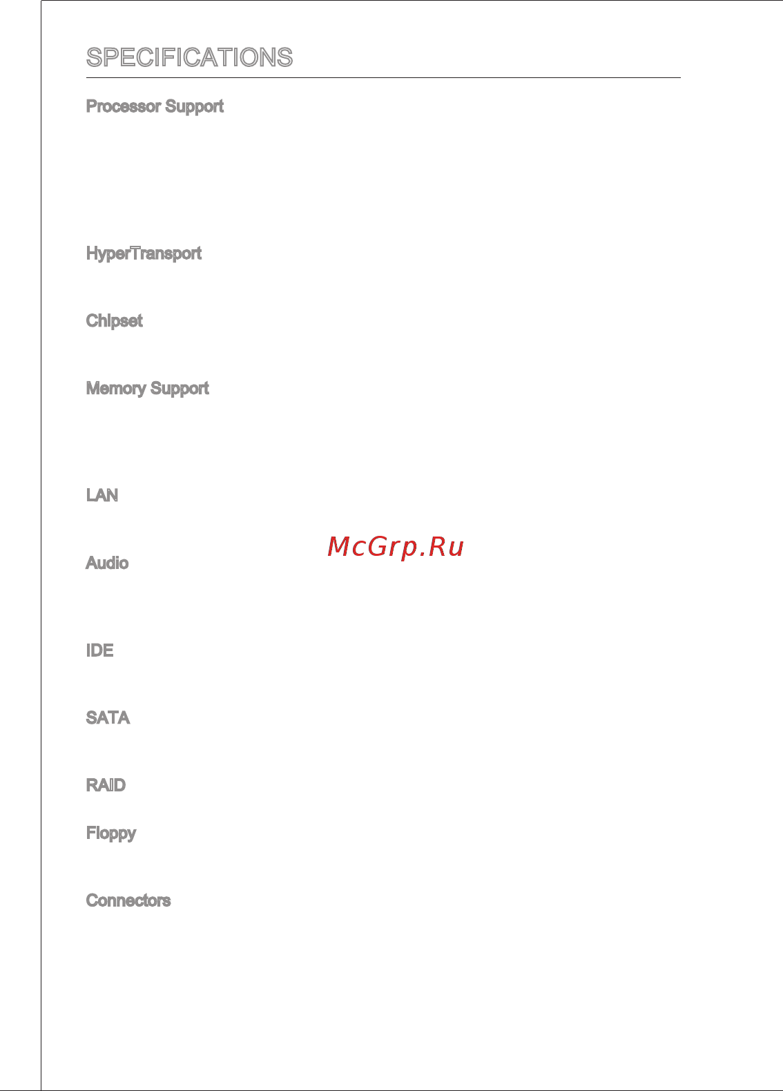 MSI K9A2GM V2 [10/169] Specifications