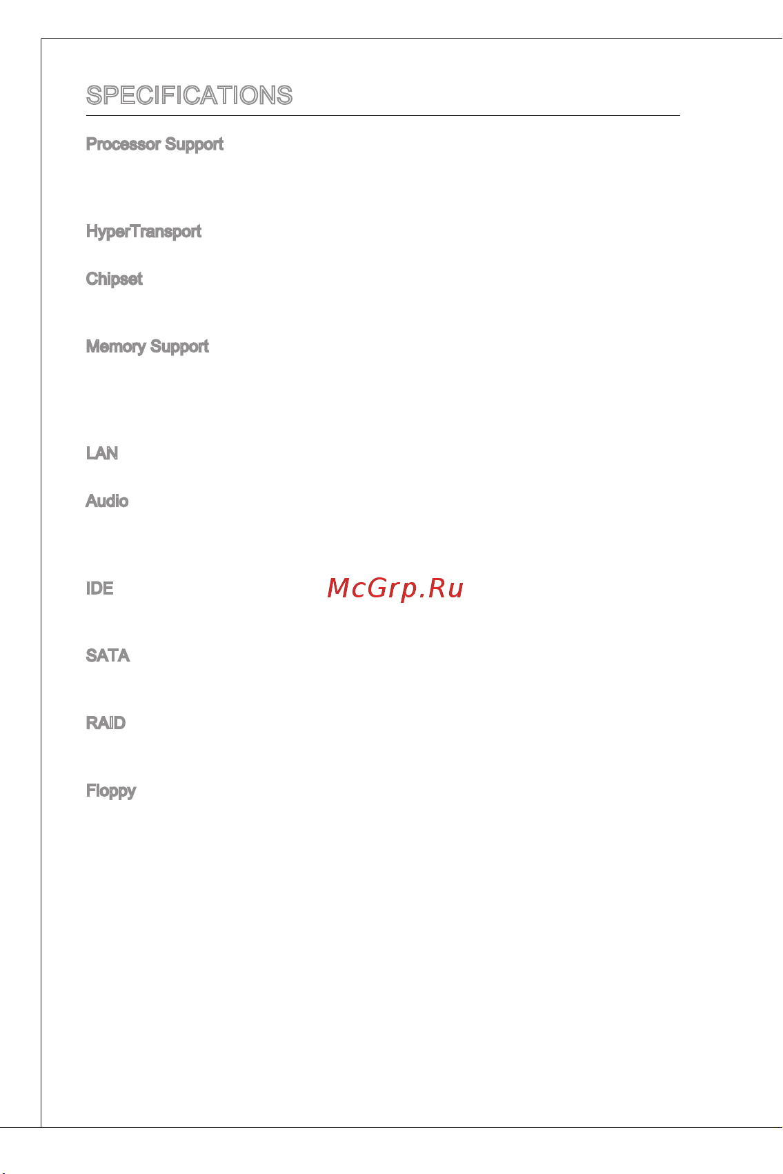 MSI 770-C35 [10/168] Specifications