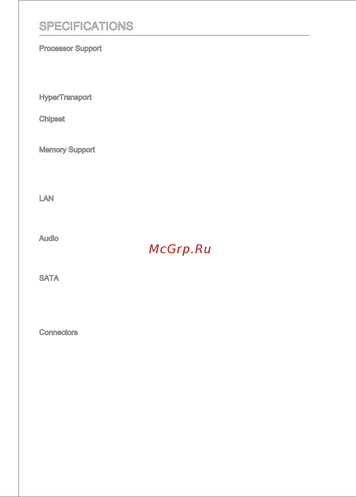 MSI 870-C43 [10/153] Specifications