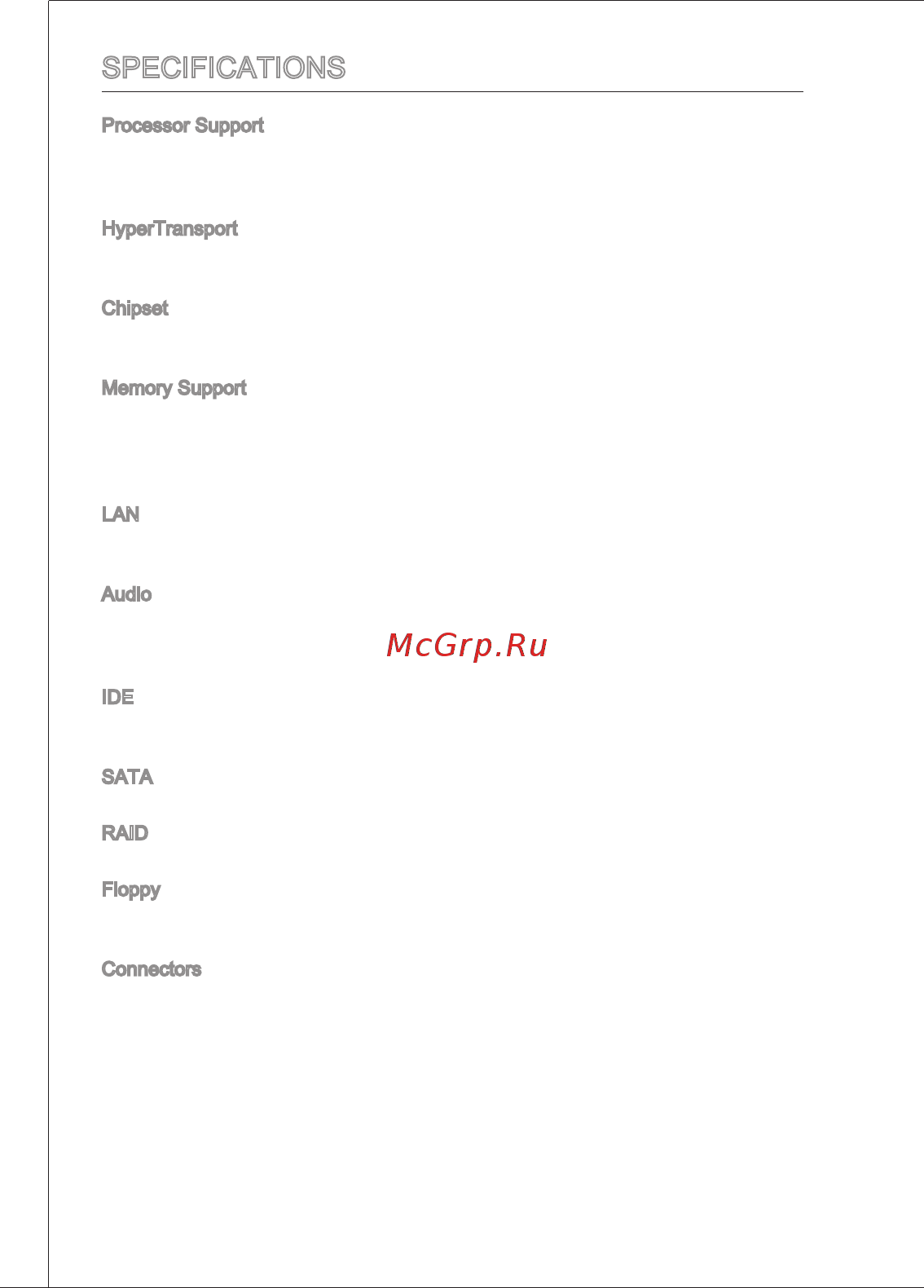 MSI 740GM-P25 [10/169] Specifications