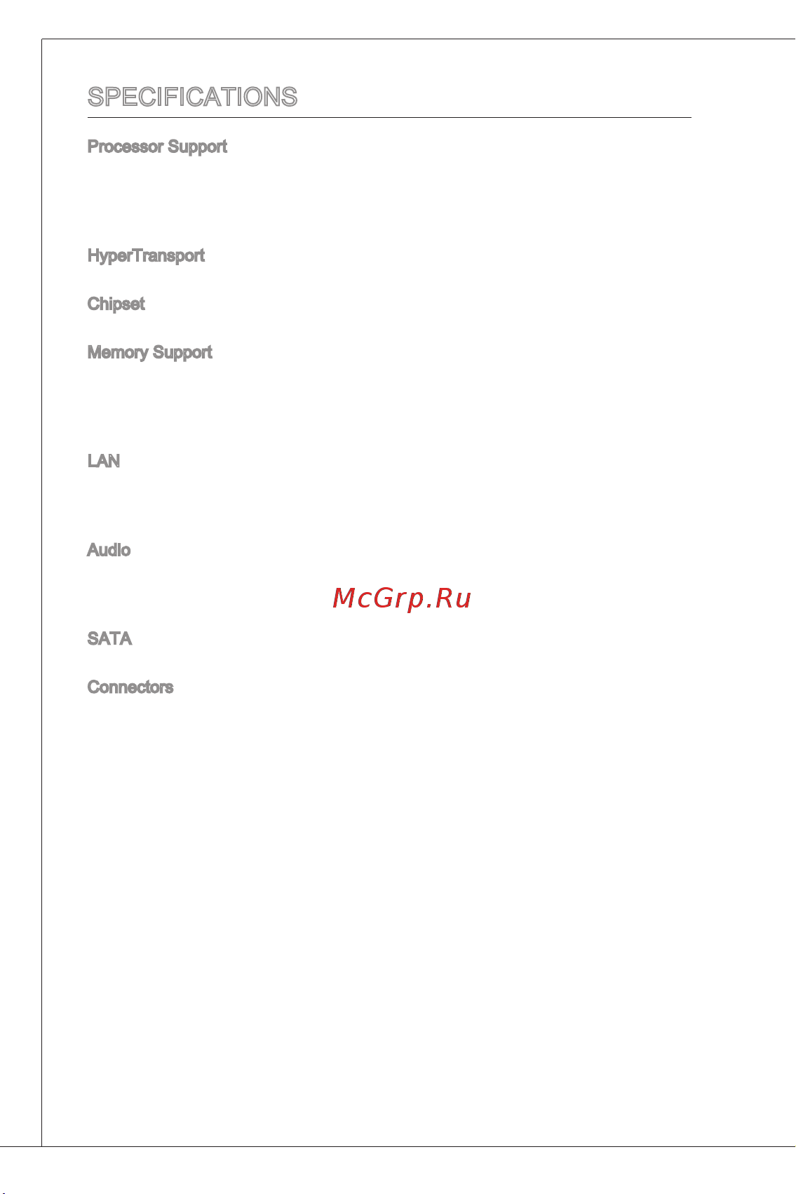 MSI NF725-C35 [10/154] Specifications