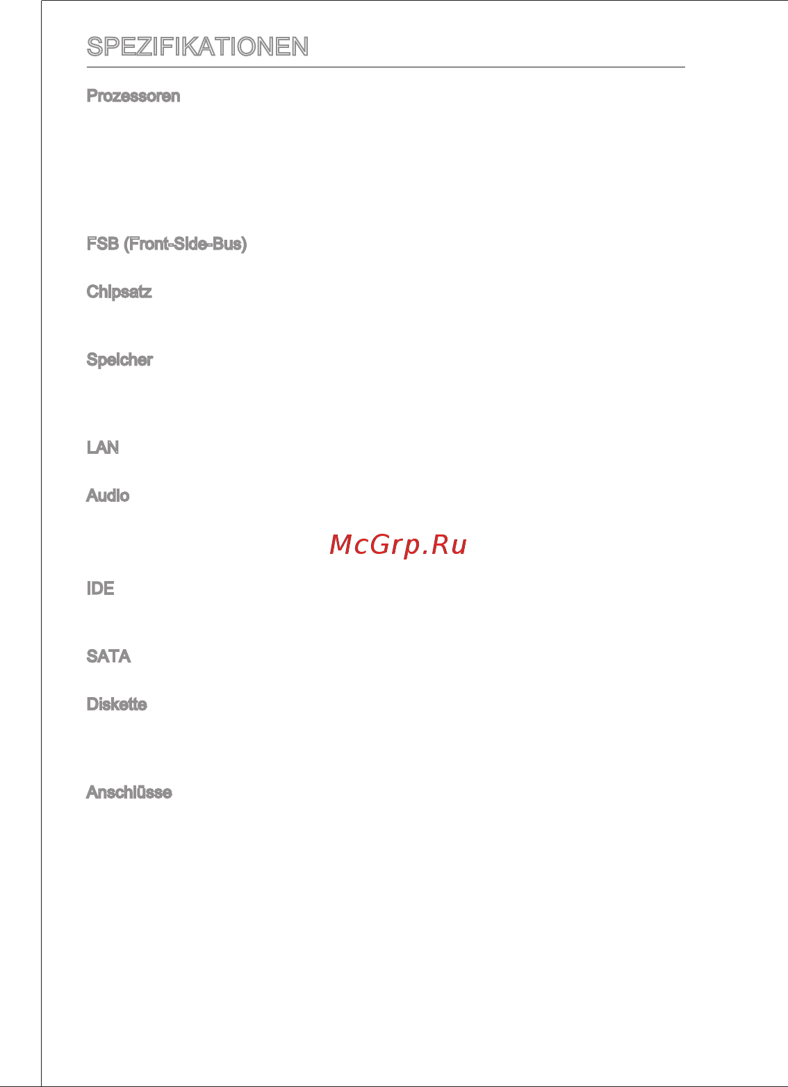 MSI G41M-P21 [64/155] Spezifikationen